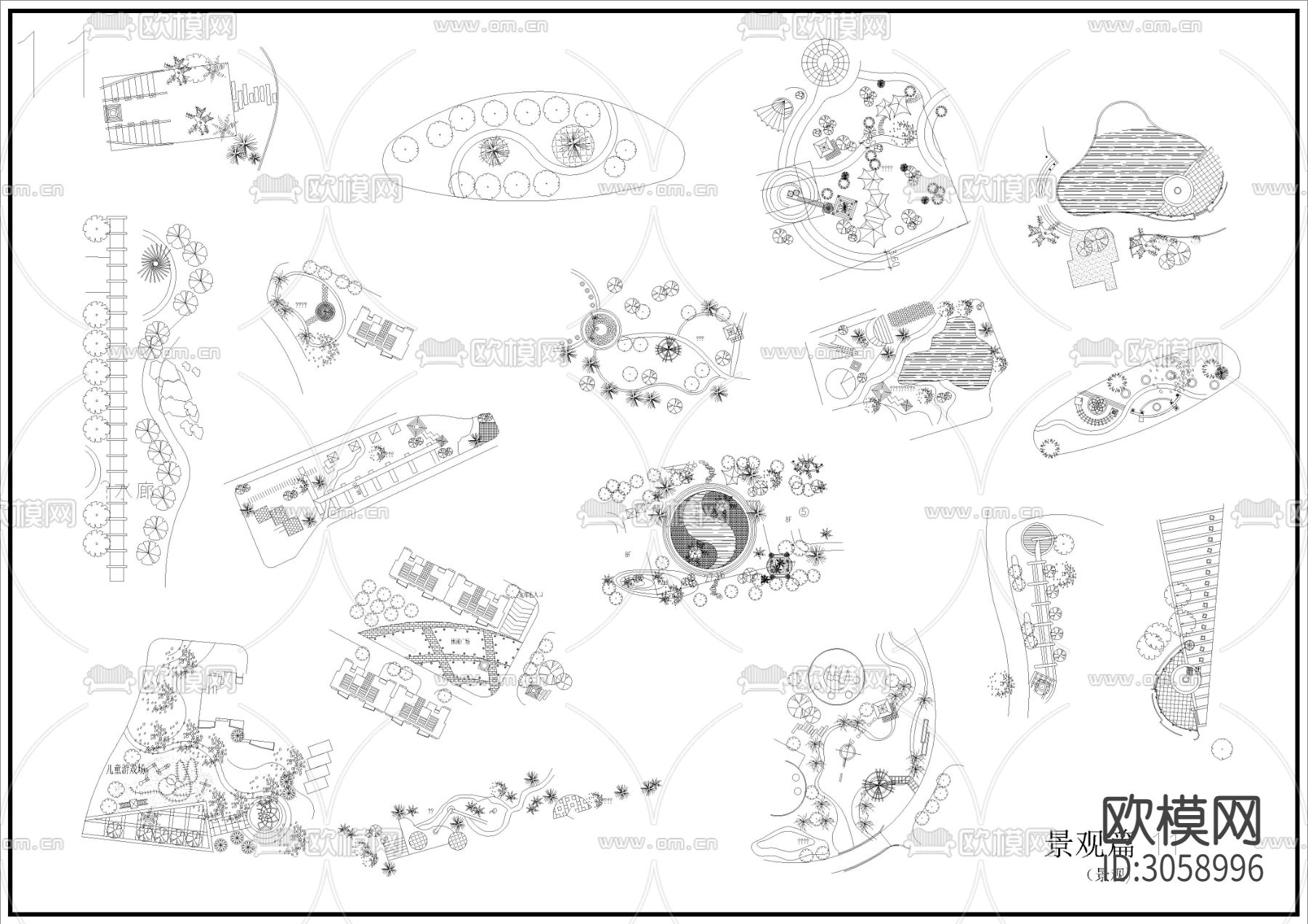 50款园林设计+凉亭cad施工图