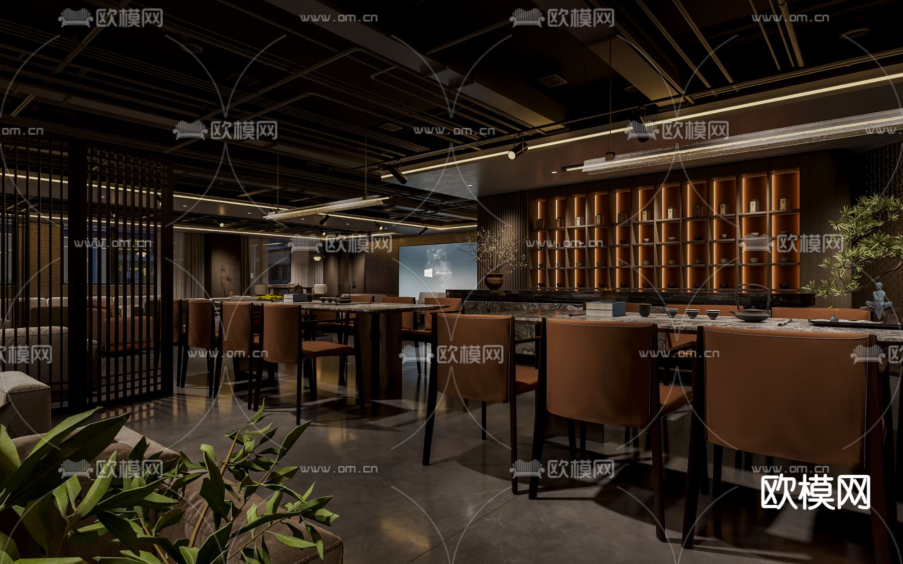 新中式茶楼 茶馆3d模型下载