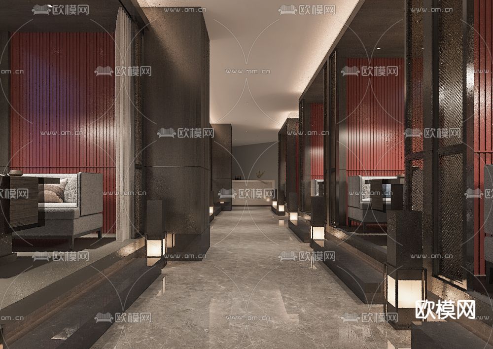 酒店会所 走廊免费3d模型下载