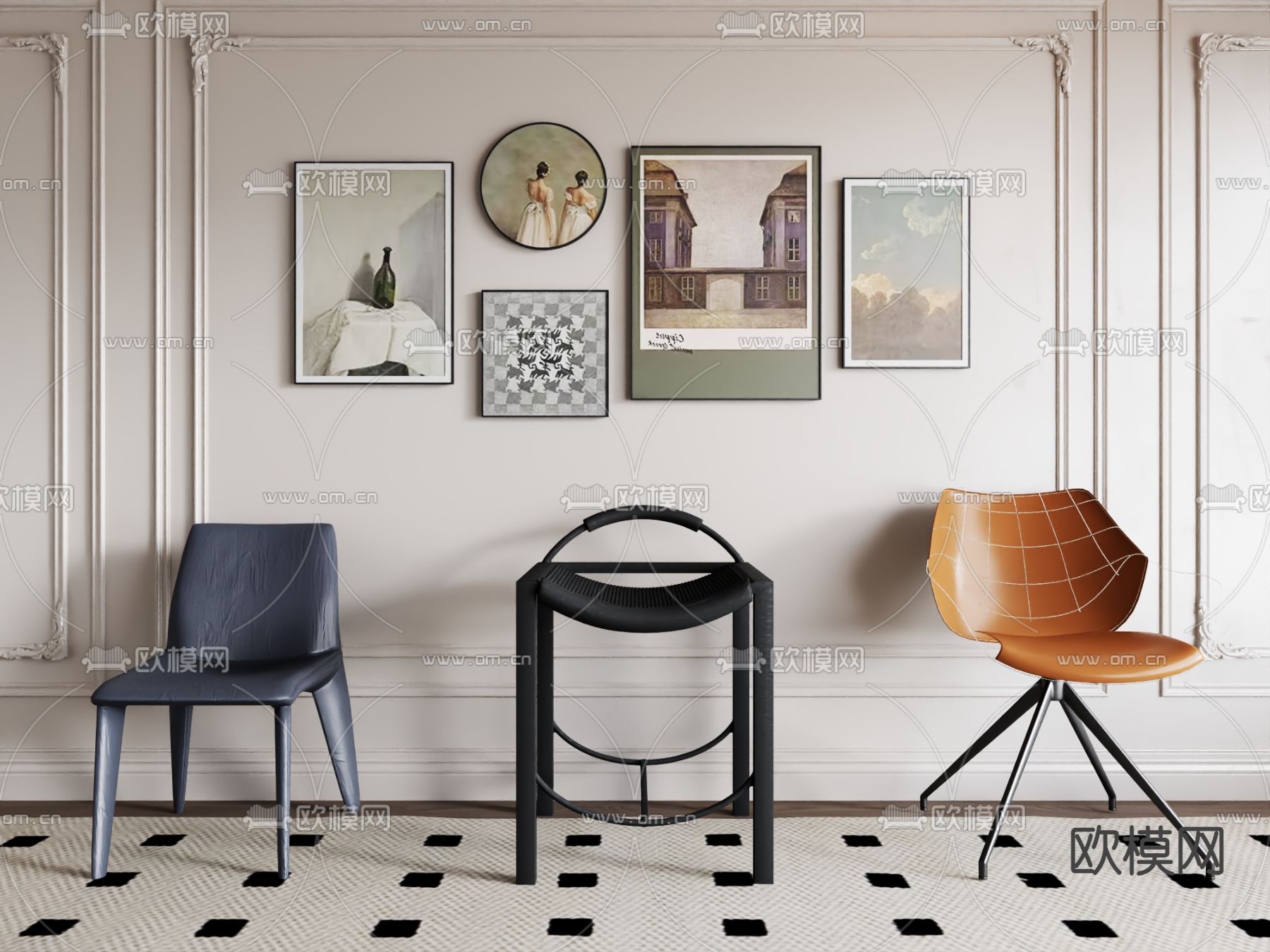 创意椅子 餐椅3d模型下载