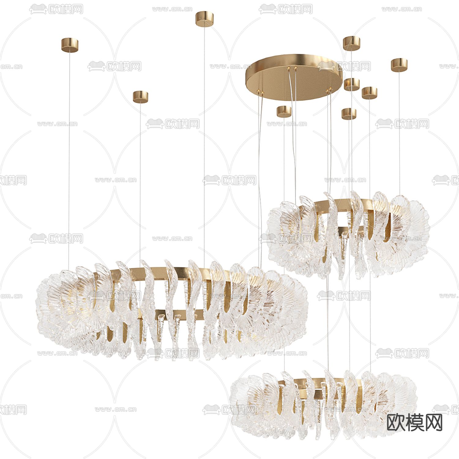 轻奢吊灯 水晶装饰灯3d模型下载（渲染图1）