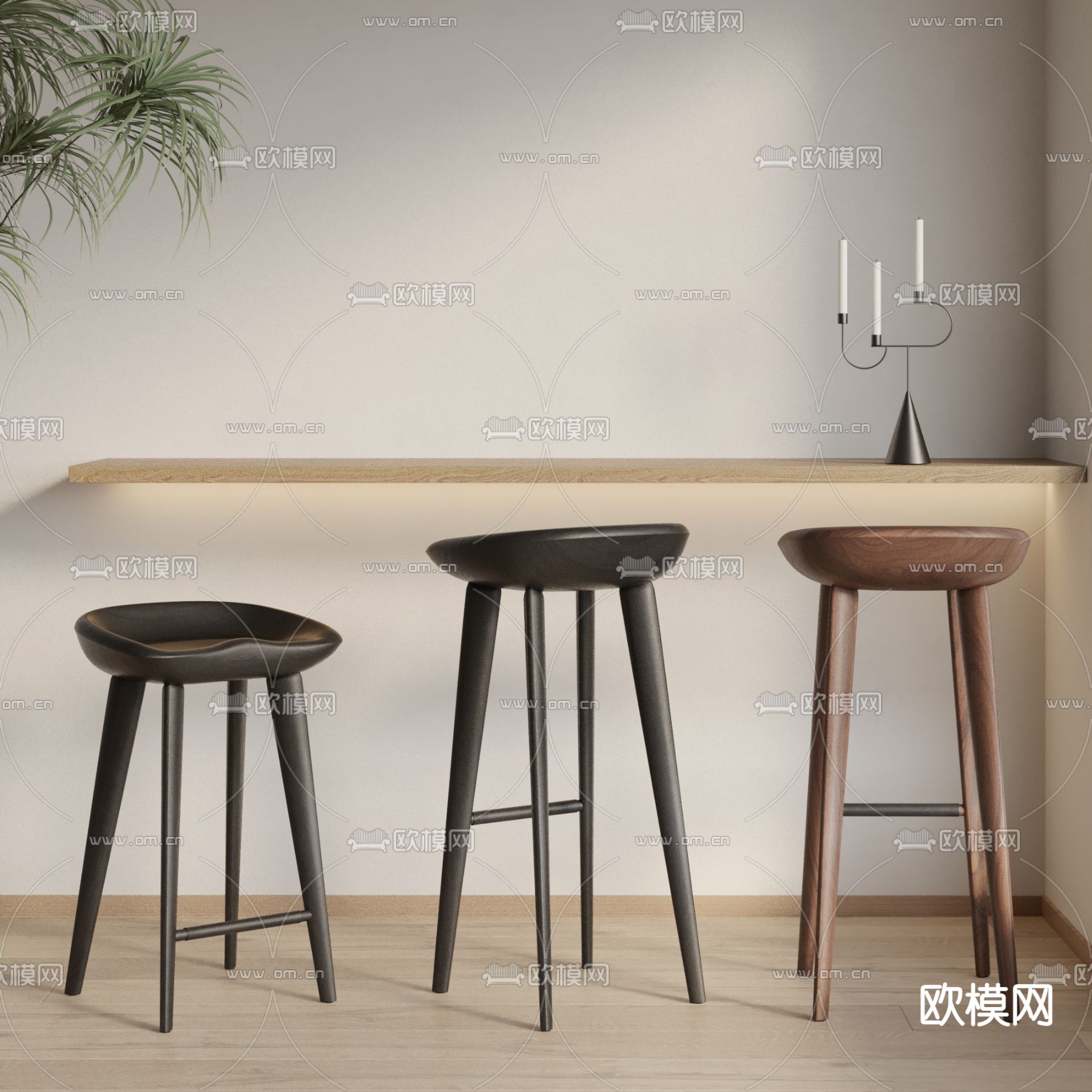 吧椅 吧凳 高脚凳3d模型下载