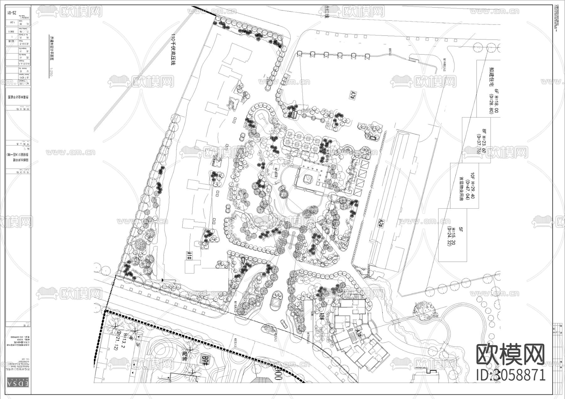 小区景观全套cad施工图下载（渲染图1）