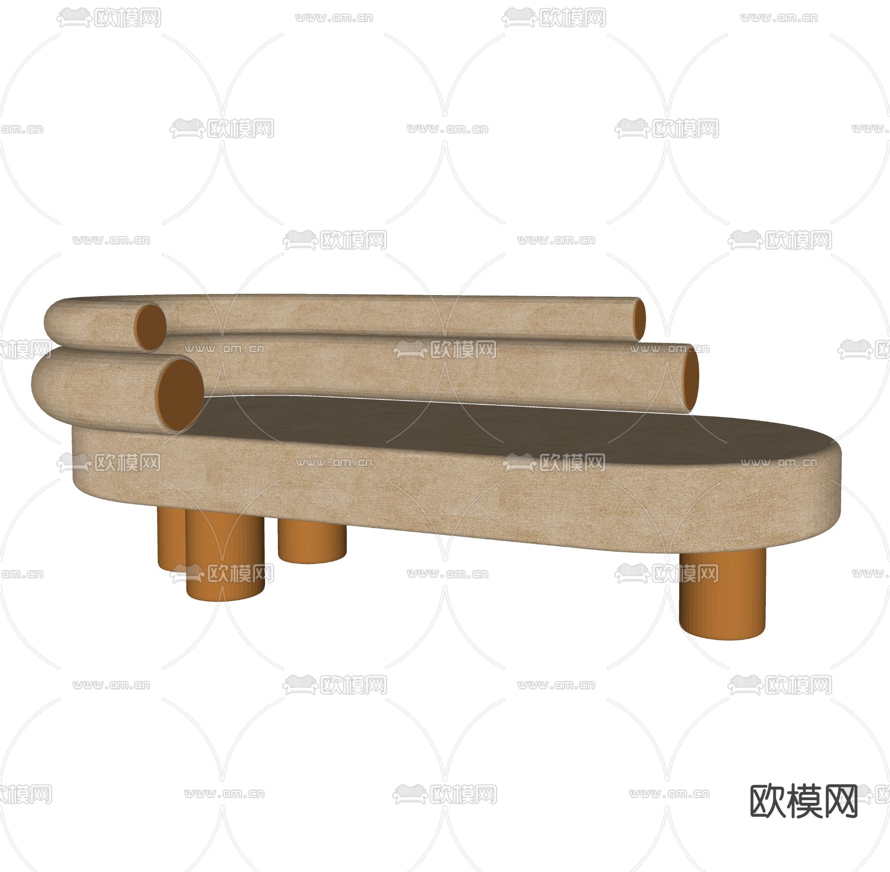 Poliform 弧形沙发su模型下载（渲染图1）