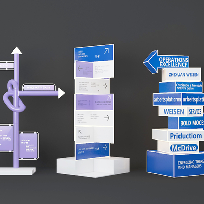  现代指示牌 导视牌 指引牌 指路牌su模型 