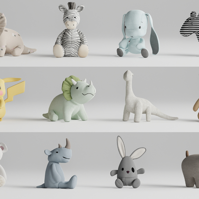  现代毛绒玩具su模型 