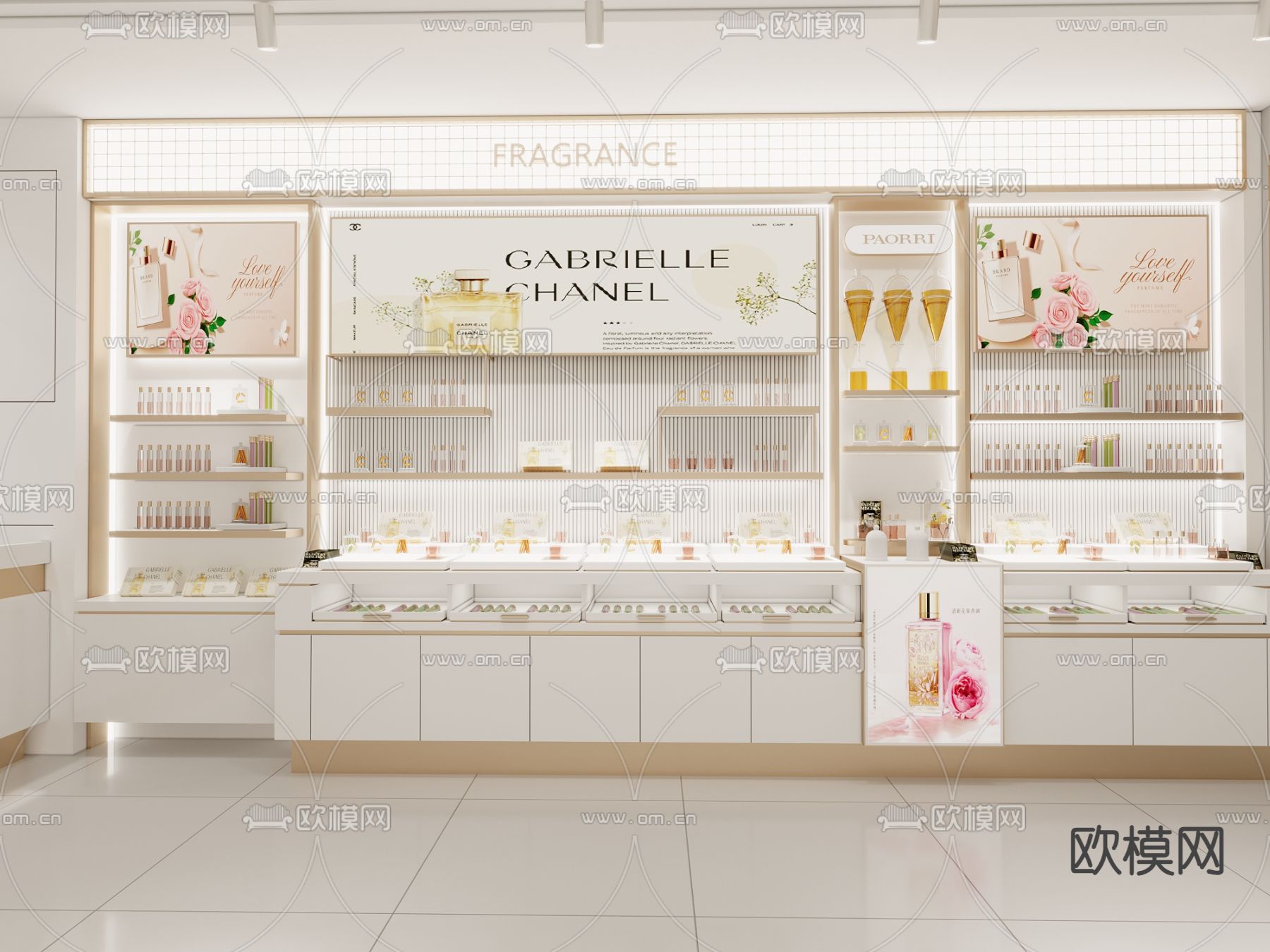 轻奢美妆店 化妆品店3d模型下载