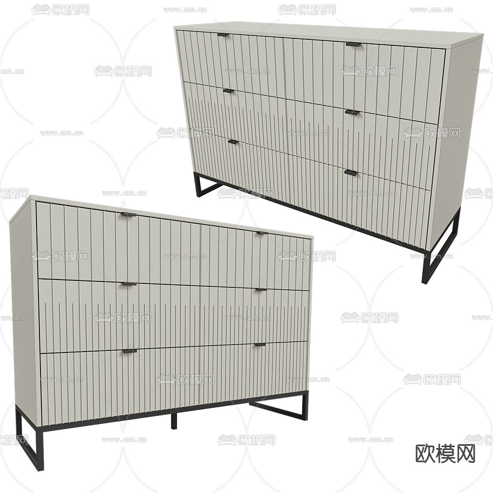 Mister Room 现代斗柜 边柜3d模型下载（渲染图2）