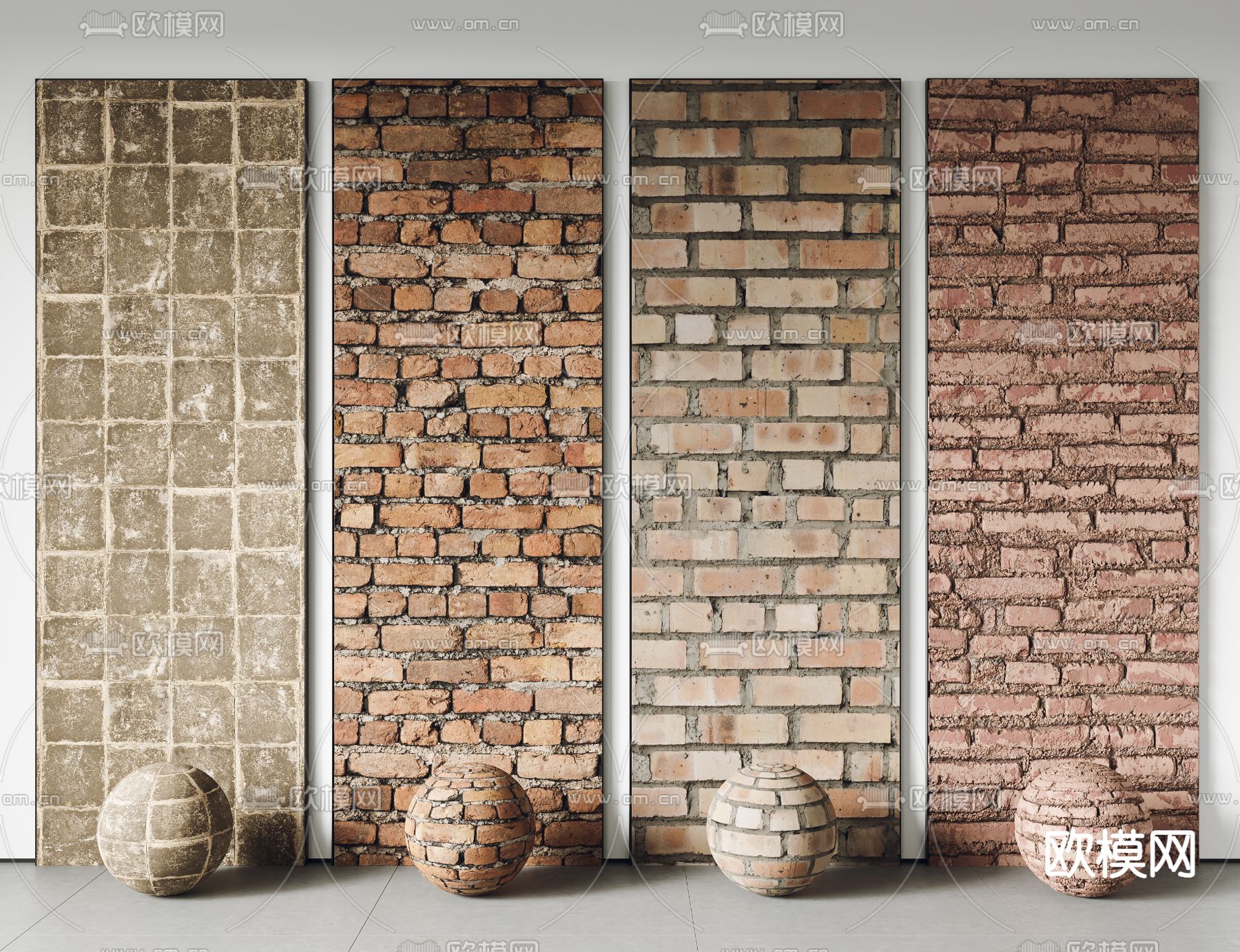 墙砖 红砖 砖墙3d模型下载