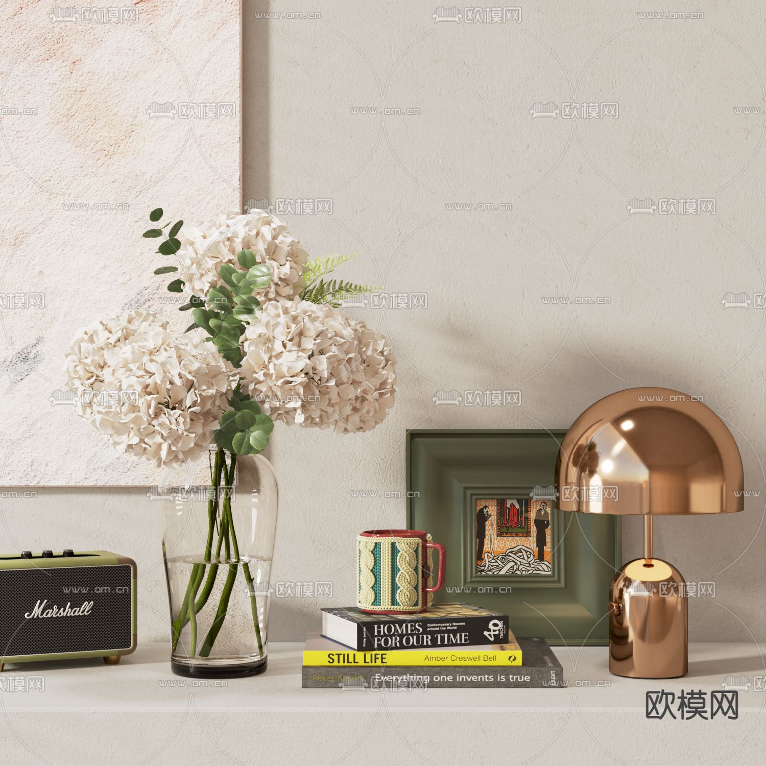 现代装饰品 摆件 花瓶 台灯3d模型下载