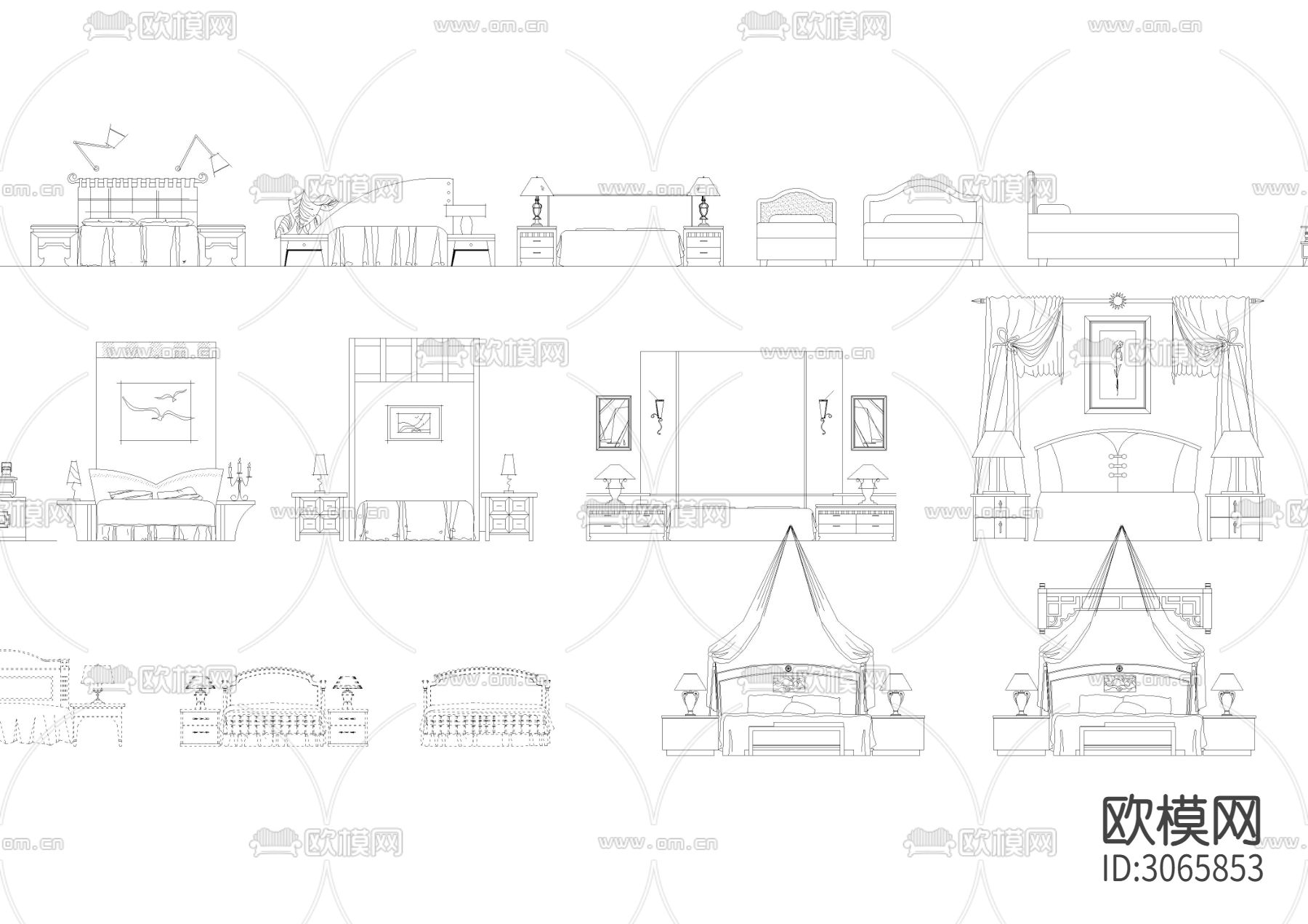 欧式家具cad图库下载（渲染图5）