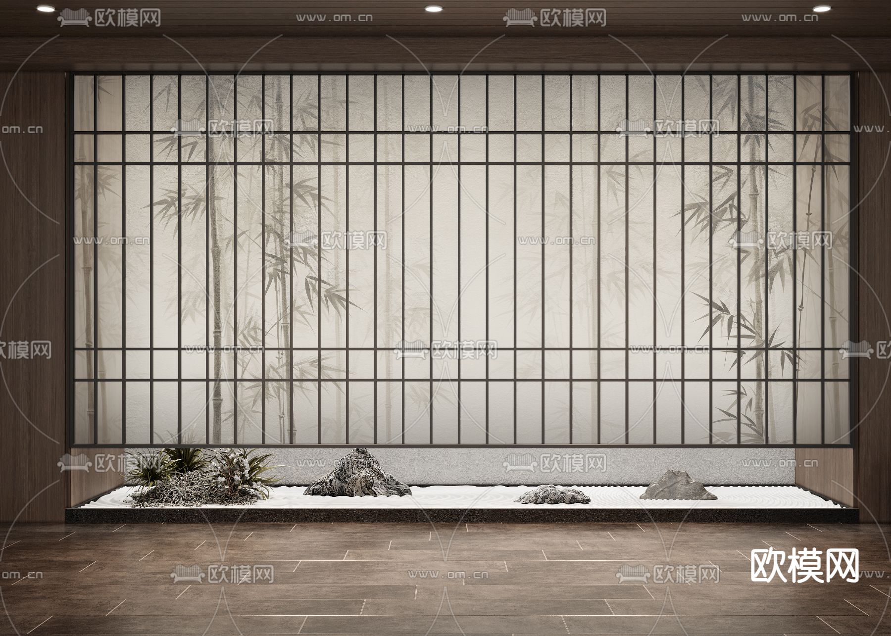 室内造景 杜邦纸隔断 景观墙3d模型下载