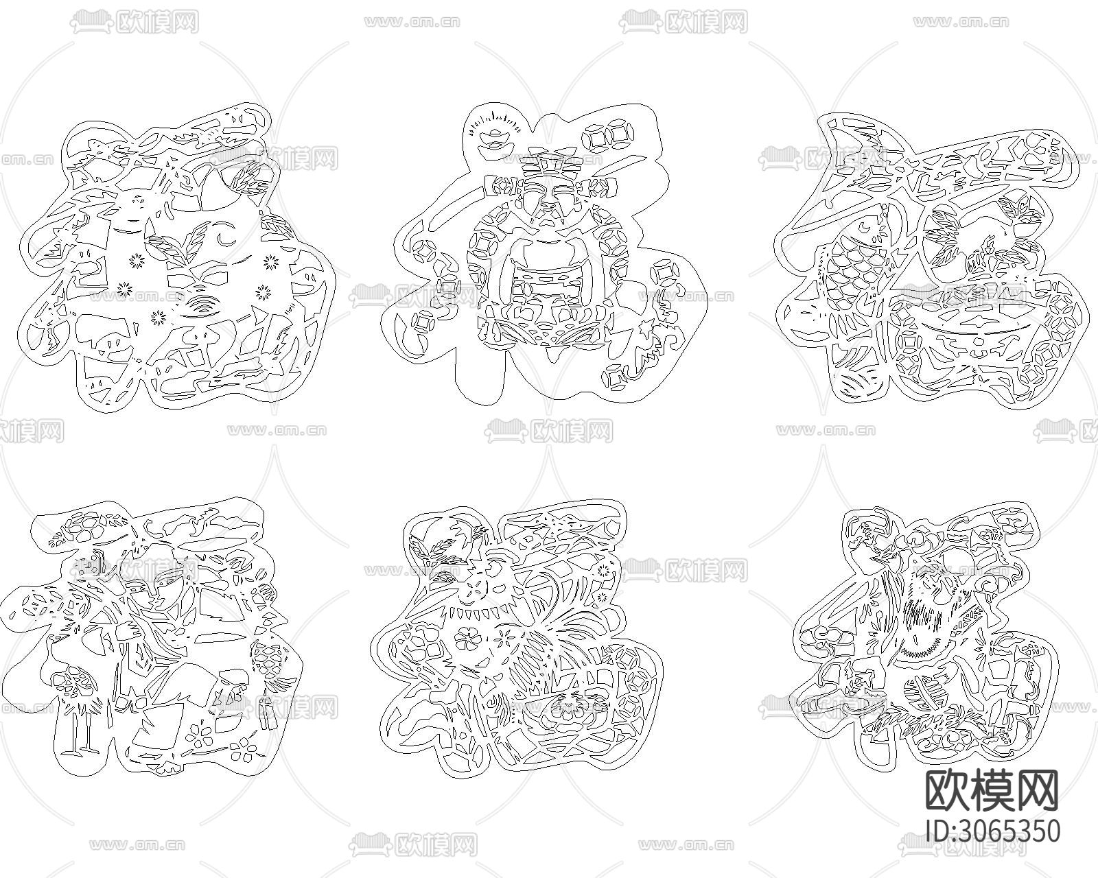 福字cad图库下载（渲染图3）