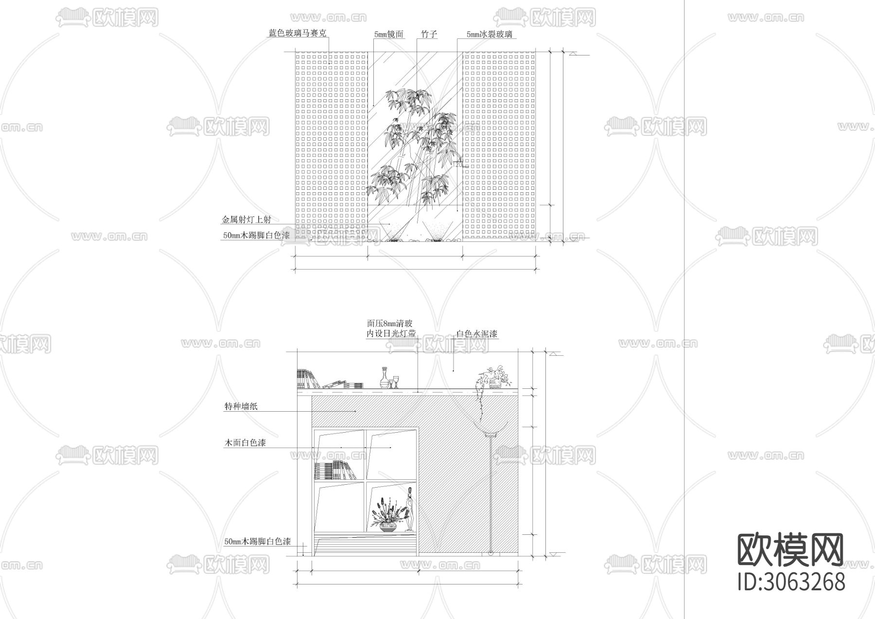 100套室内各类柜体cad图库下载（渲染图3）