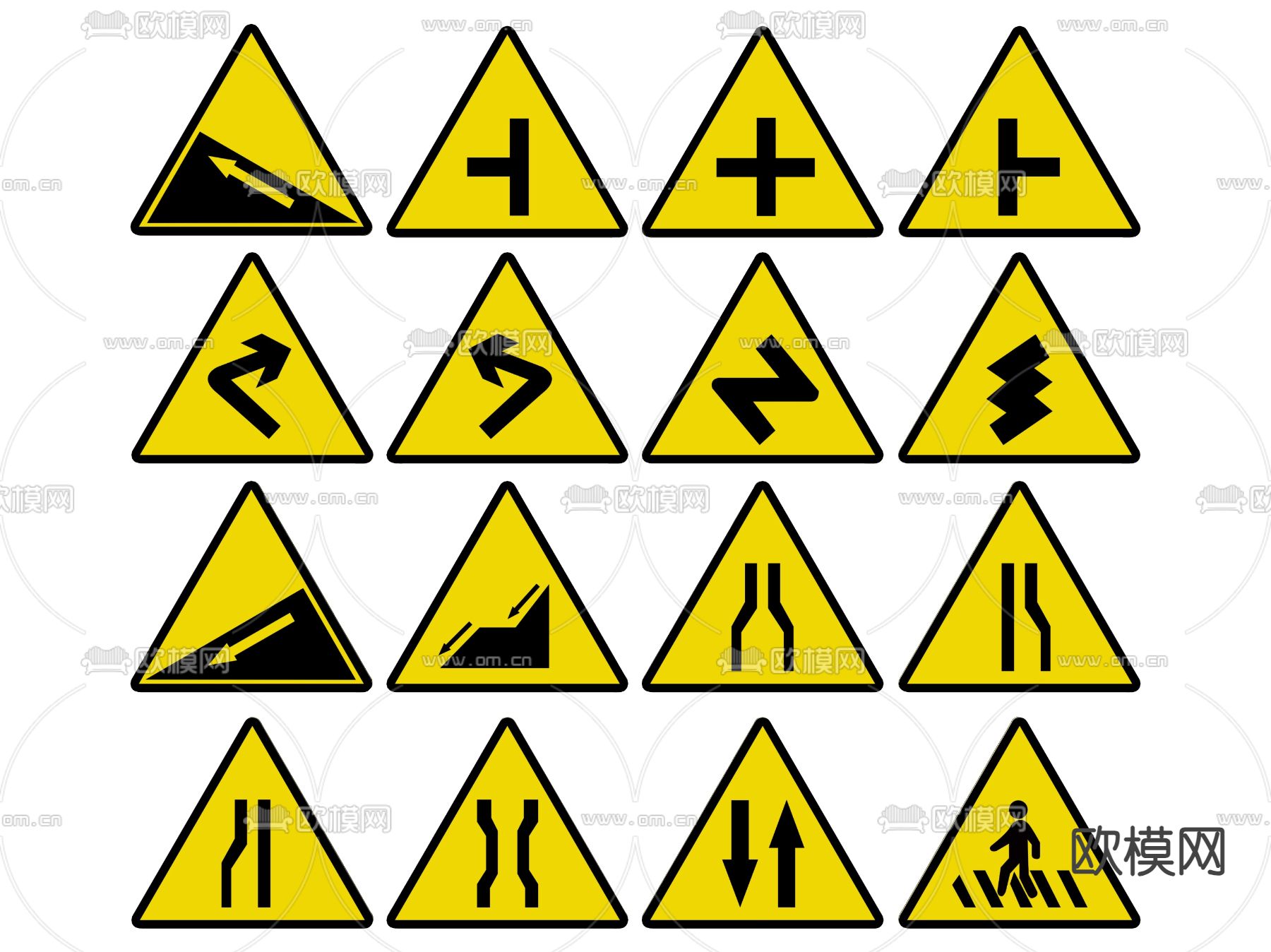道路指示牌 交通标识牌 导视牌 提示牌su模型下载（渲染图1）