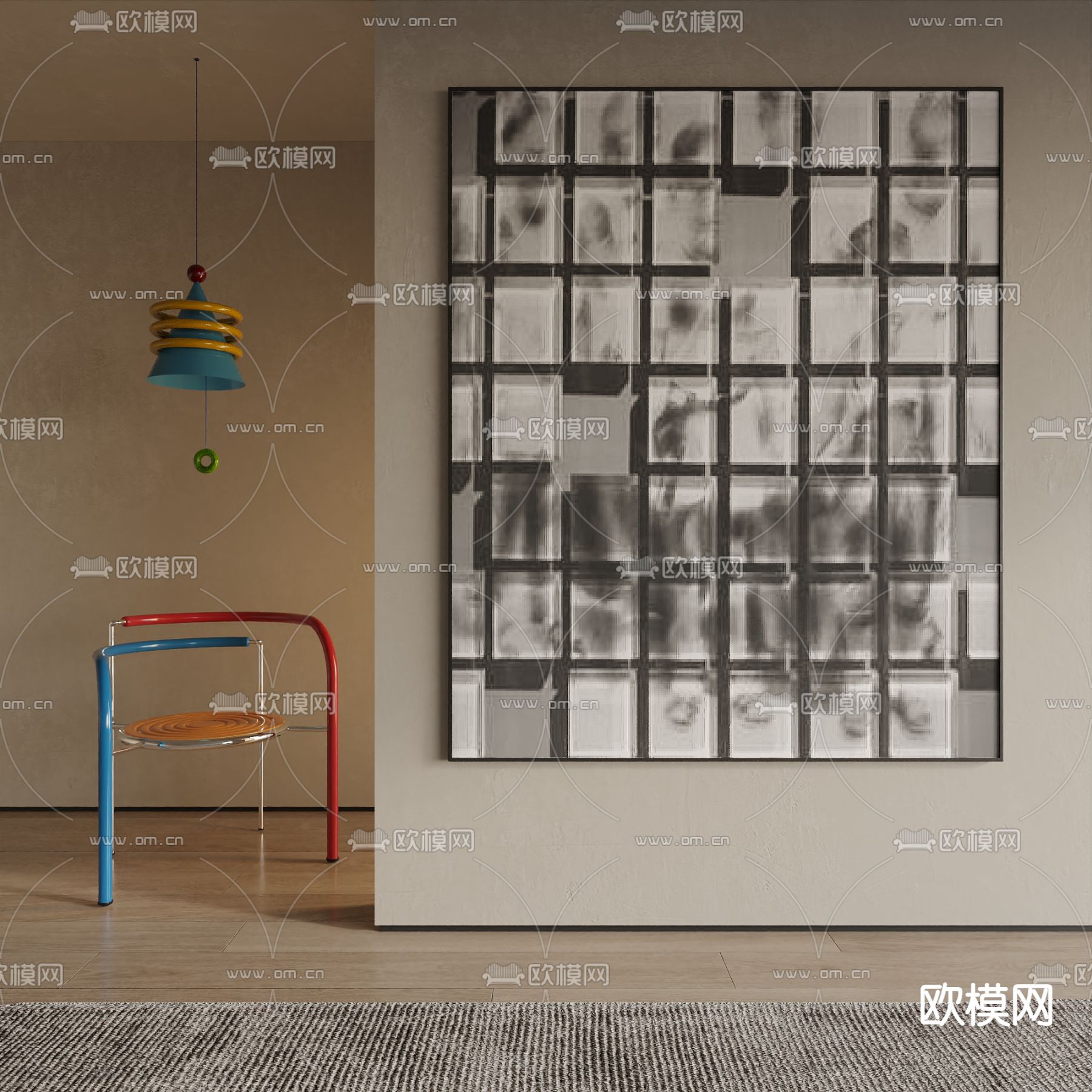 现代立体画 挂画 装饰画3d模型下载