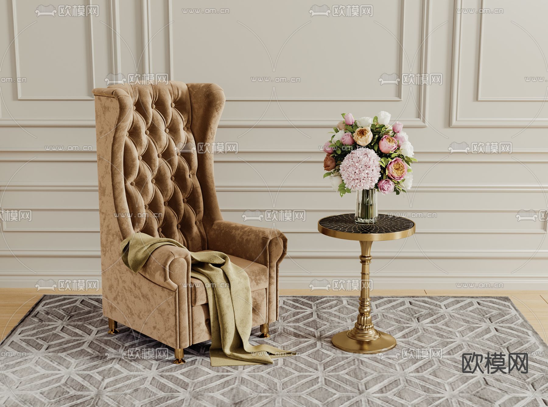 欧式单人沙发 休闲沙发3d模型下载