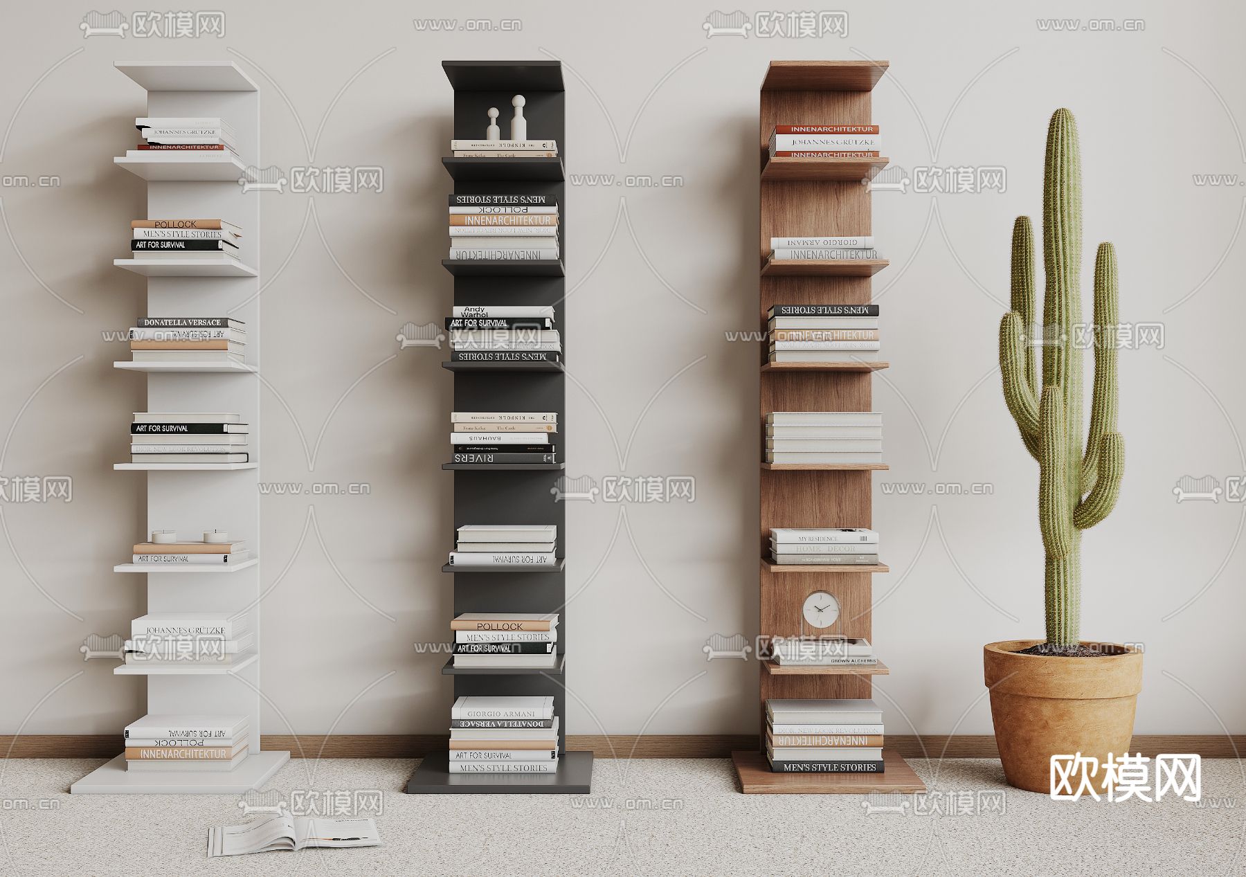 现代置物架 书架 杂志架3d模型下载