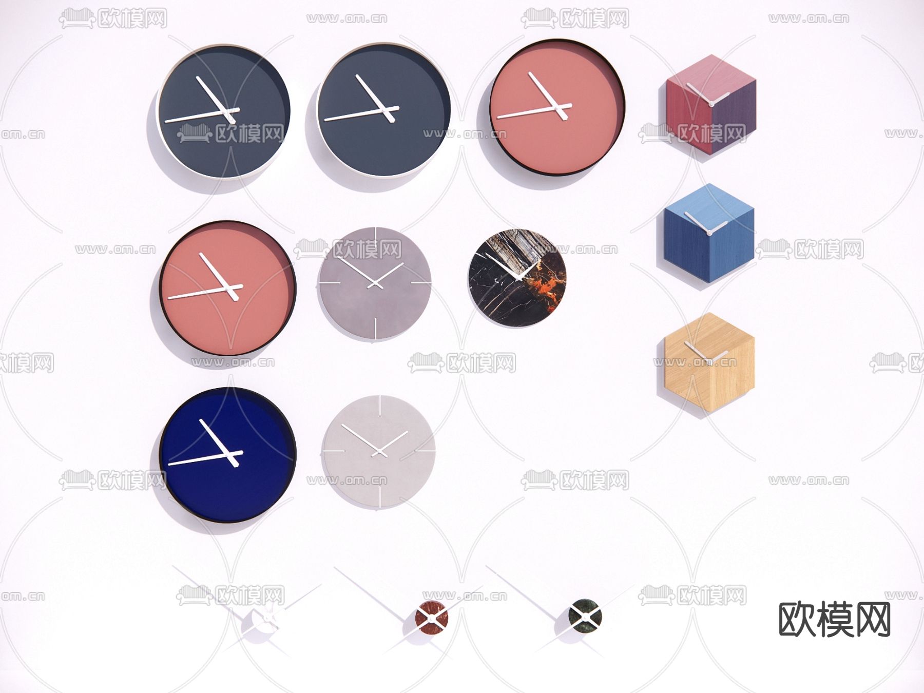 现代挂钟 钟表 墙饰挂件su模型下载（渲染图2）