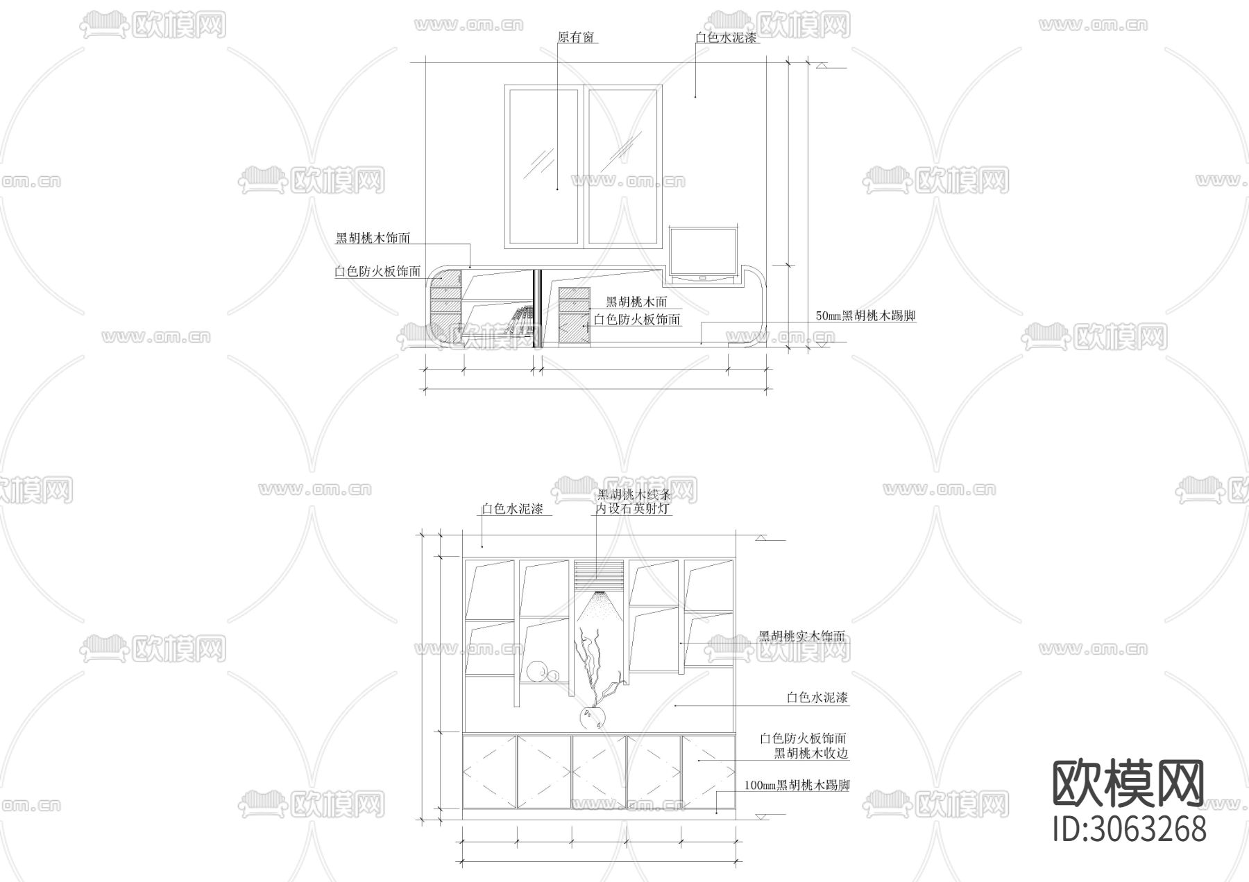 100套室内各类柜体cad图库下载（渲染图4）