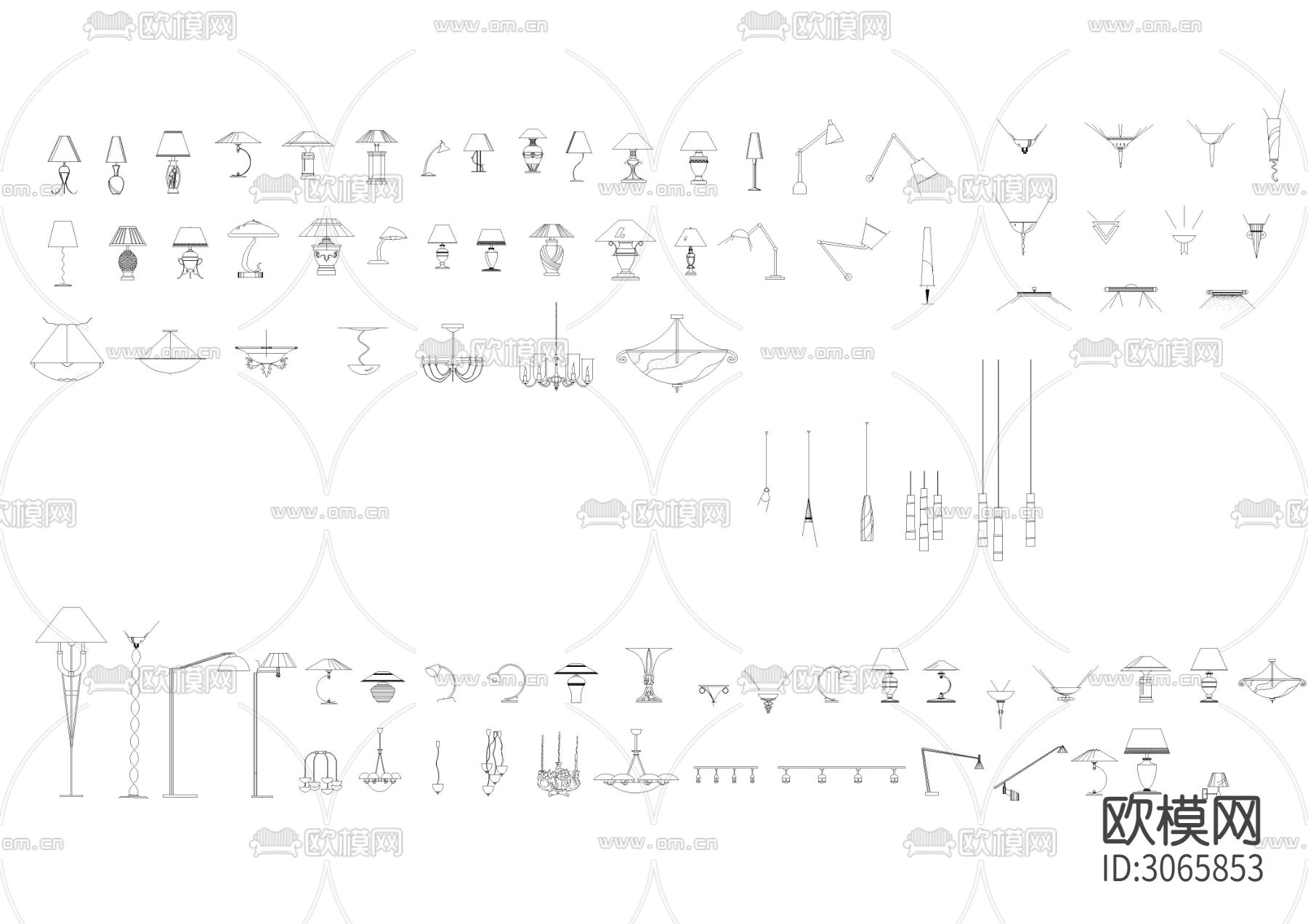 欧式家具cad图库下载（渲染图9）