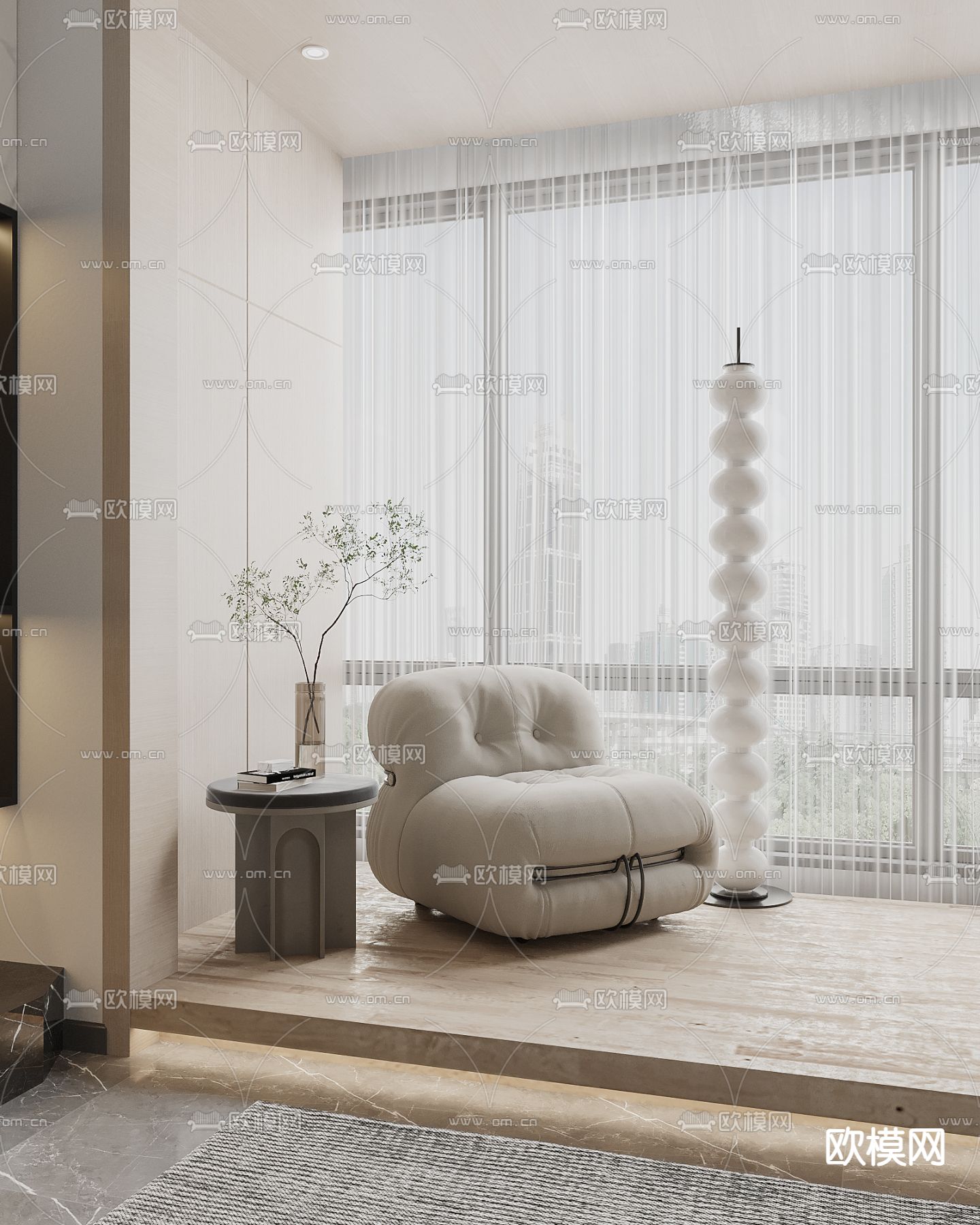 别墅客厅 别墅大堂3d模型下载（渲染图2）