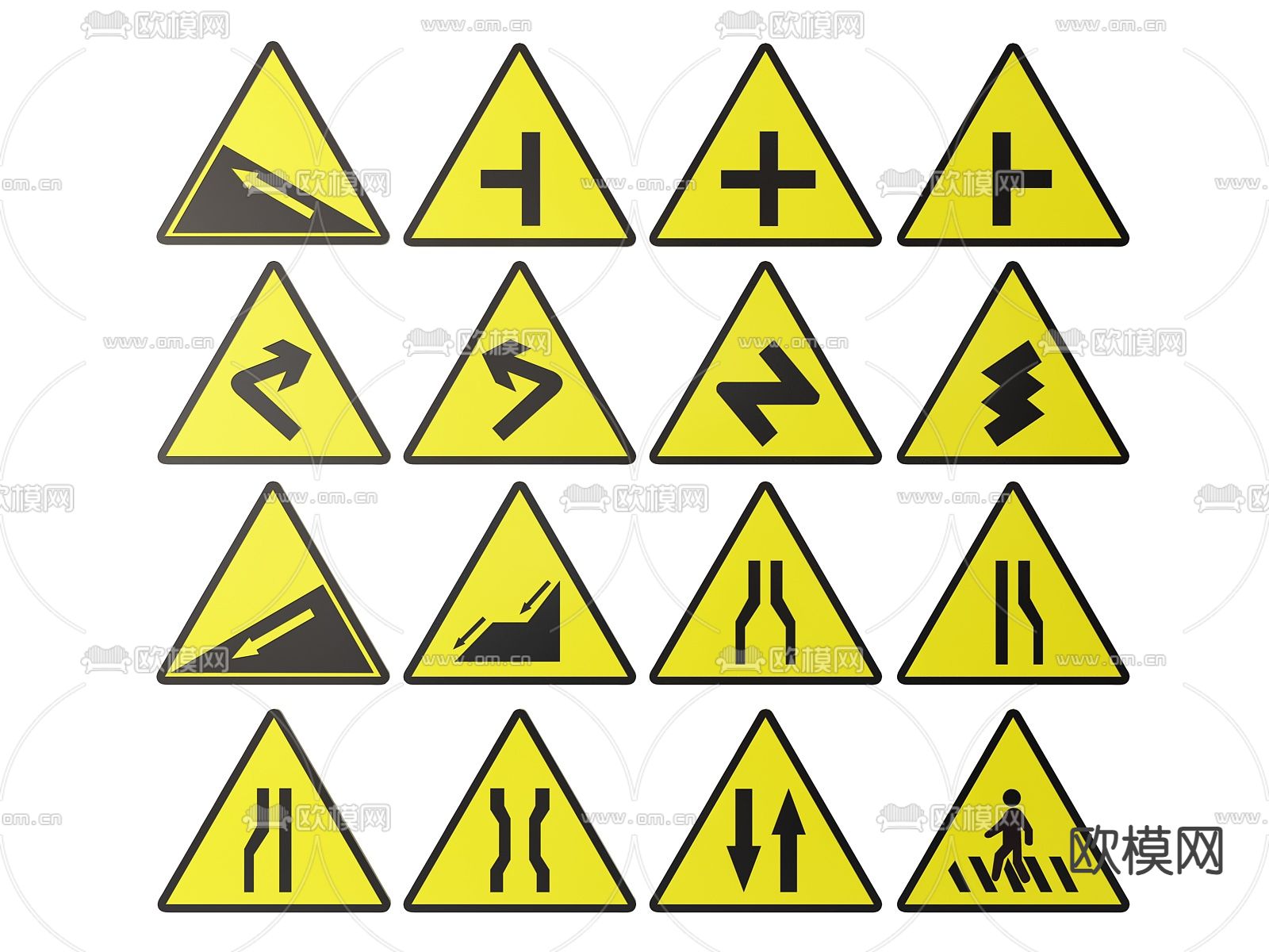 道路指示牌 交通标识牌 导视牌 提示牌su模型下载（渲染图2）