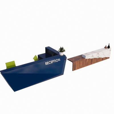  现代接待台 前台 吧台su模型 