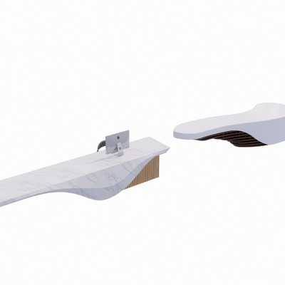  现代接待台 前台 吧台su模型 