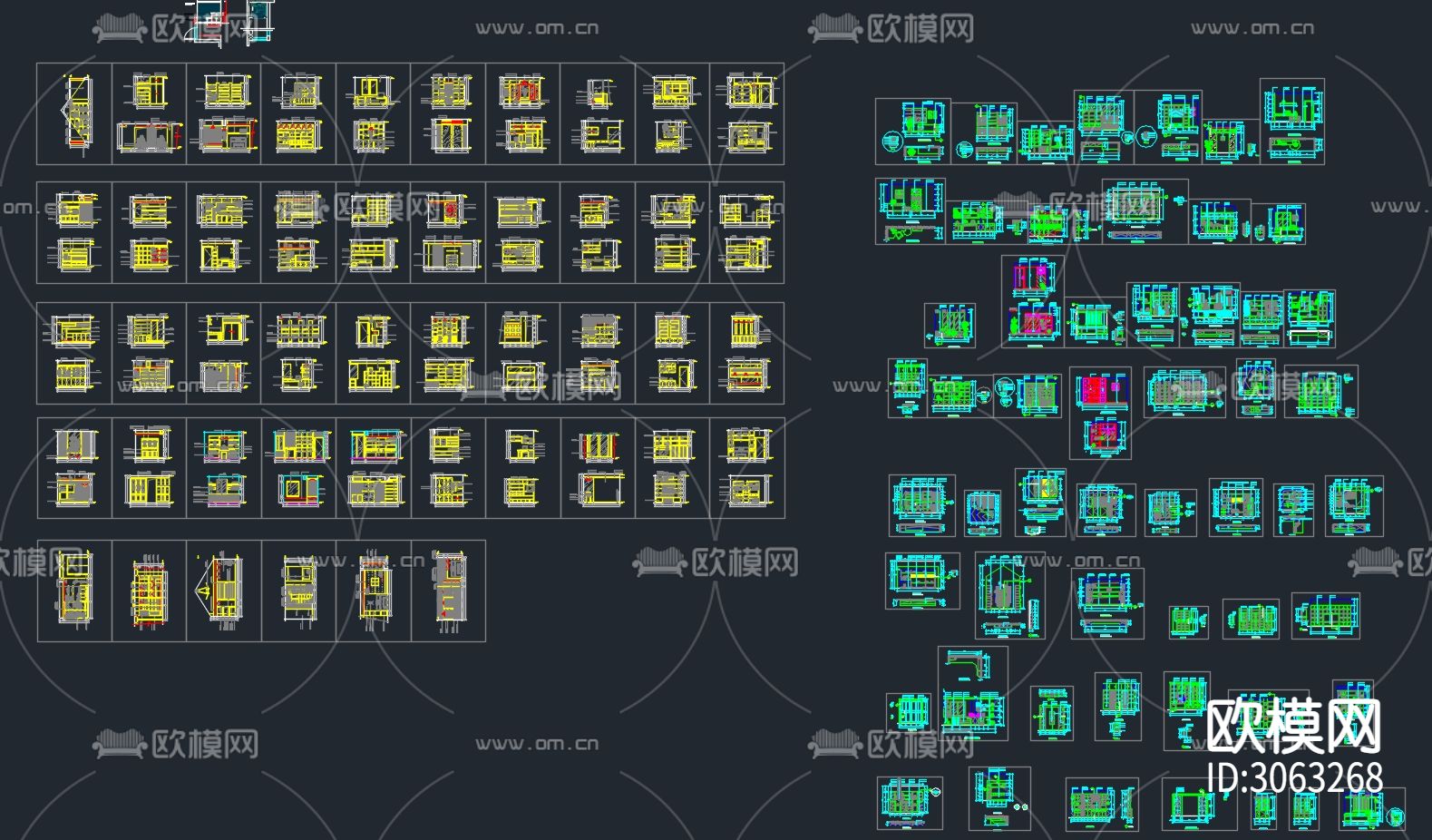 100套室内各类柜体cad图库下载（渲染图9）