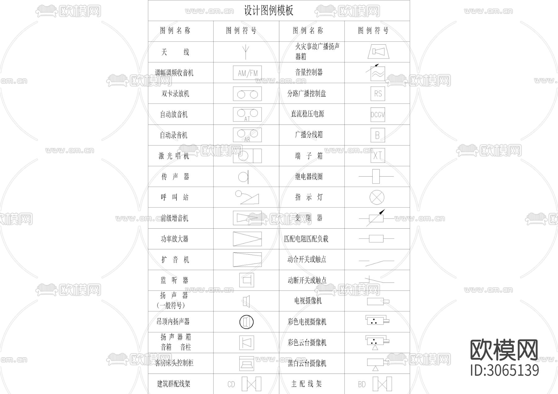 电气符号 安防系统通用cad图库下载（渲染图6）