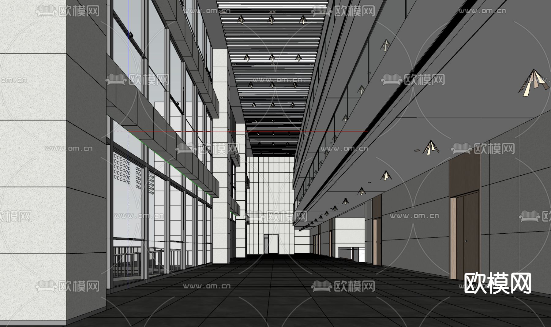 汽车站大厅su模型下载（渲染图2）