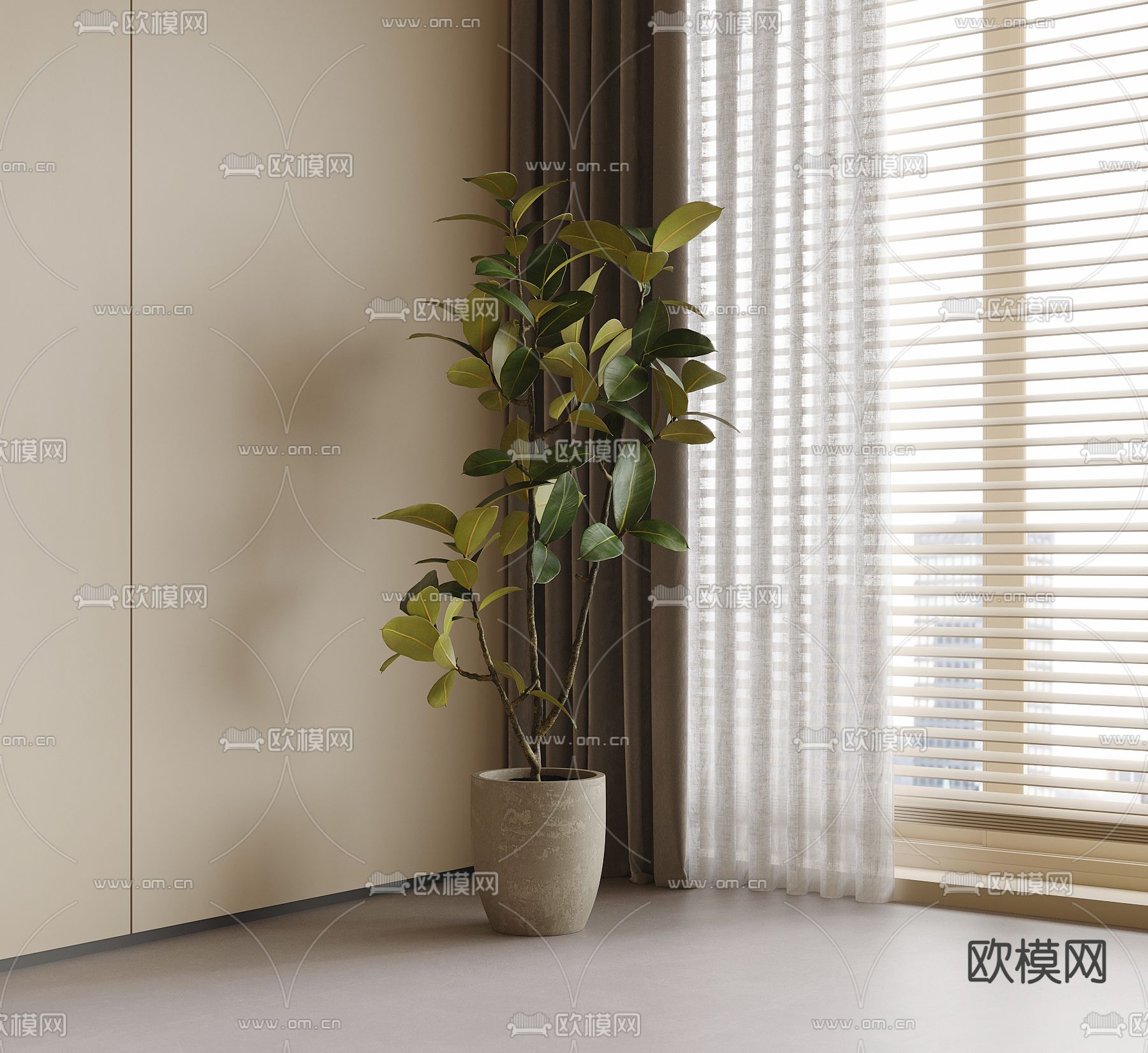 绿植盆栽 盆景su模型下载（渲染图1）