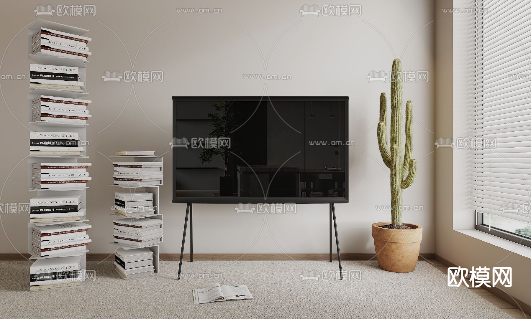 电视机 支架电视3d模型下载