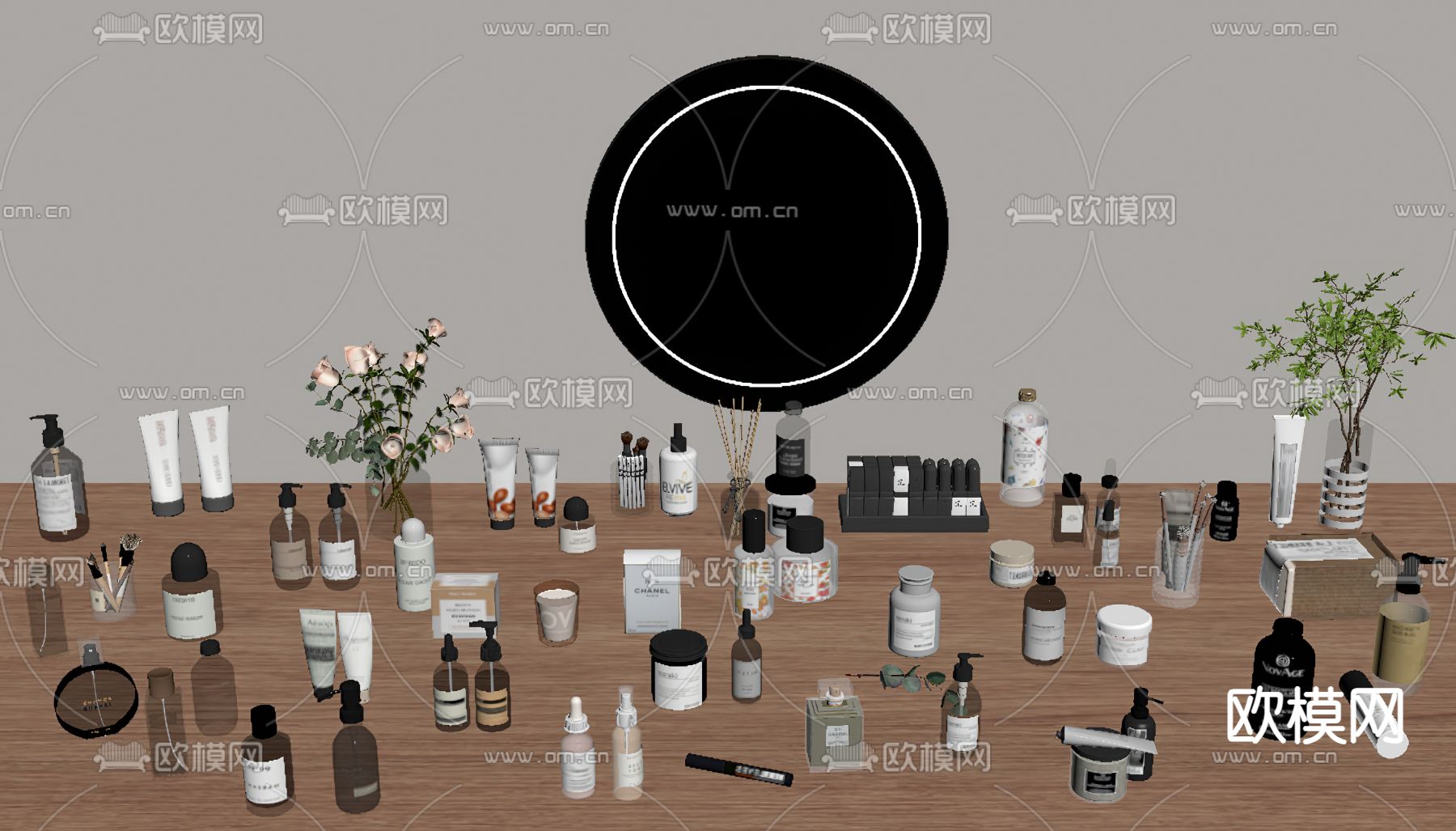 护肤品 香薰 化妆品su模型下载（渲染图2）