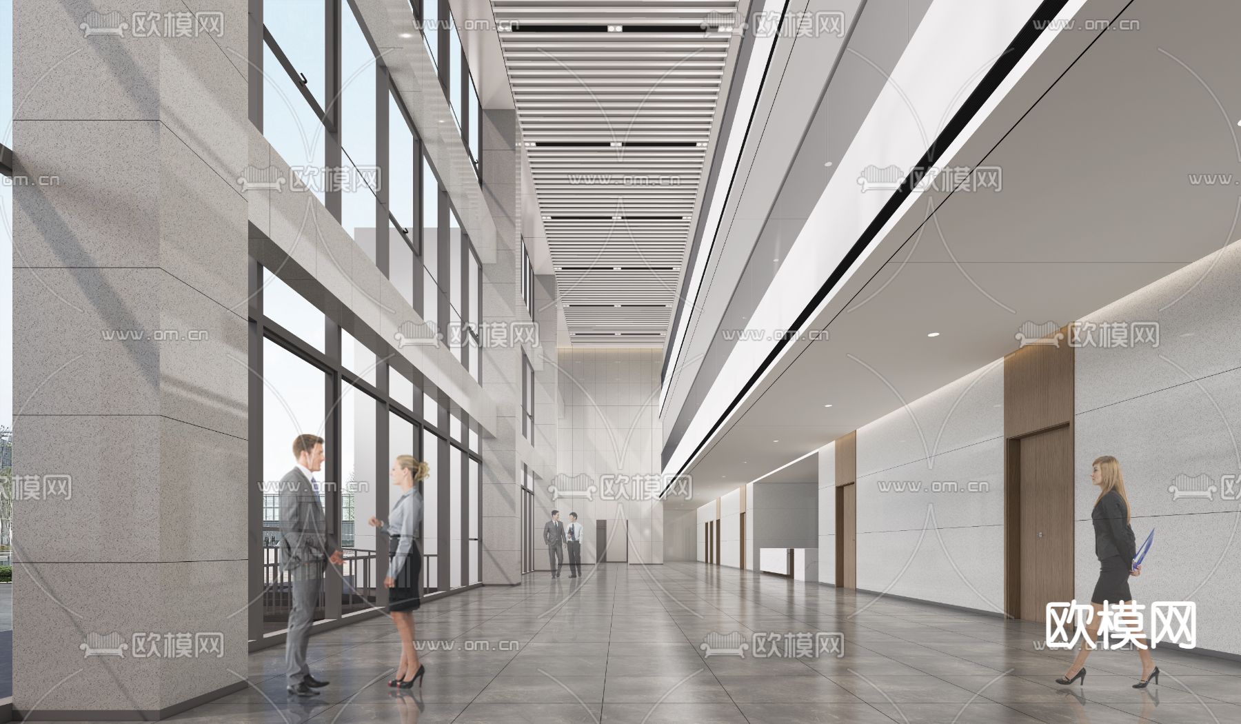 汽车站大厅su模型下载（渲染图1）