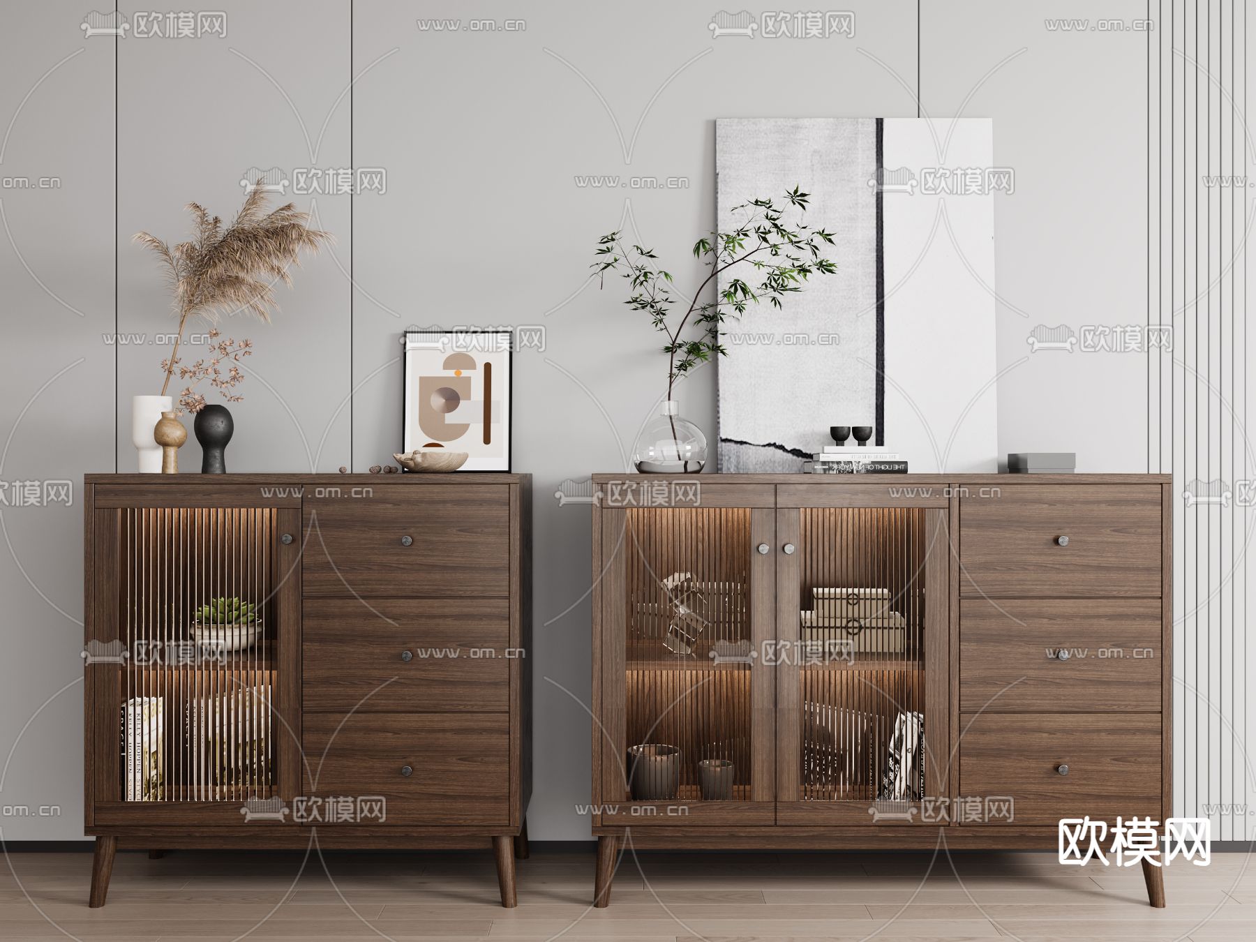 侘寂餐边柜3d模型下载