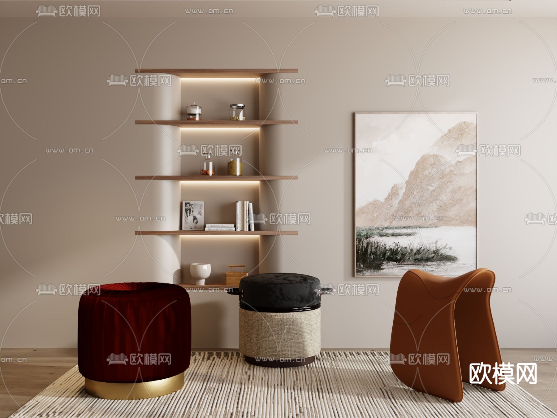 凳子 矮凳 沙发凳 换鞋凳 脚踏3d模型下载