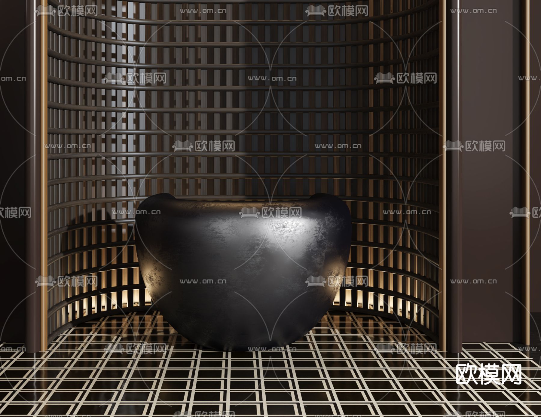 现代前台 接待台 服务台3d模型下载（渲染图3）