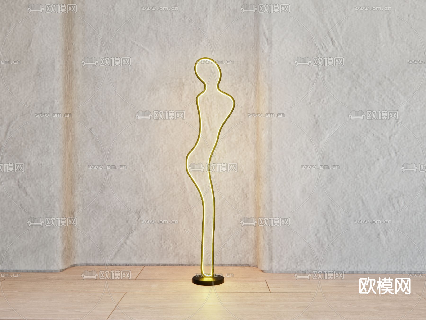 人物落地灯3d模型下载