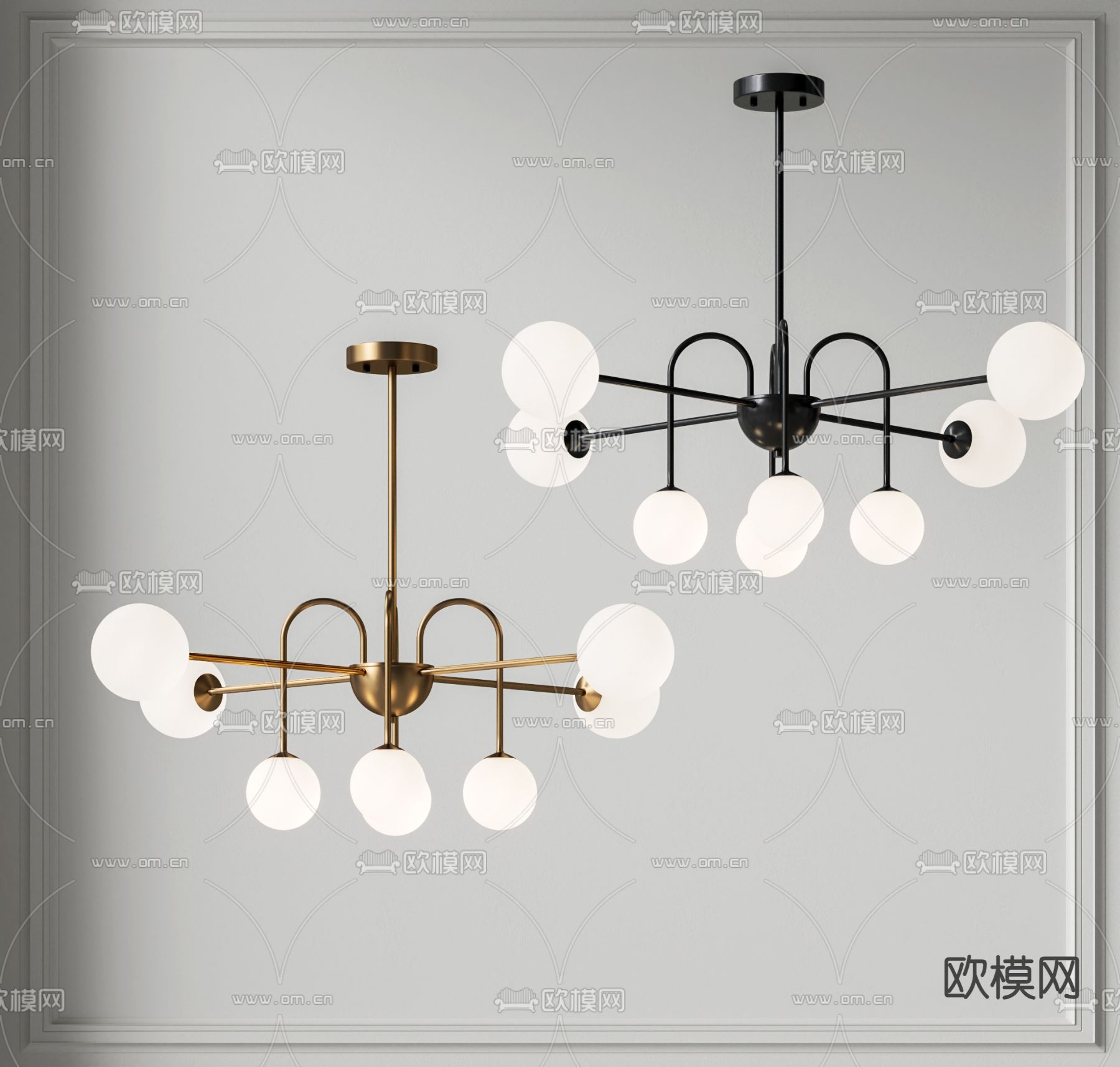 轻奢吊灯 大厅吊灯3d模型下载