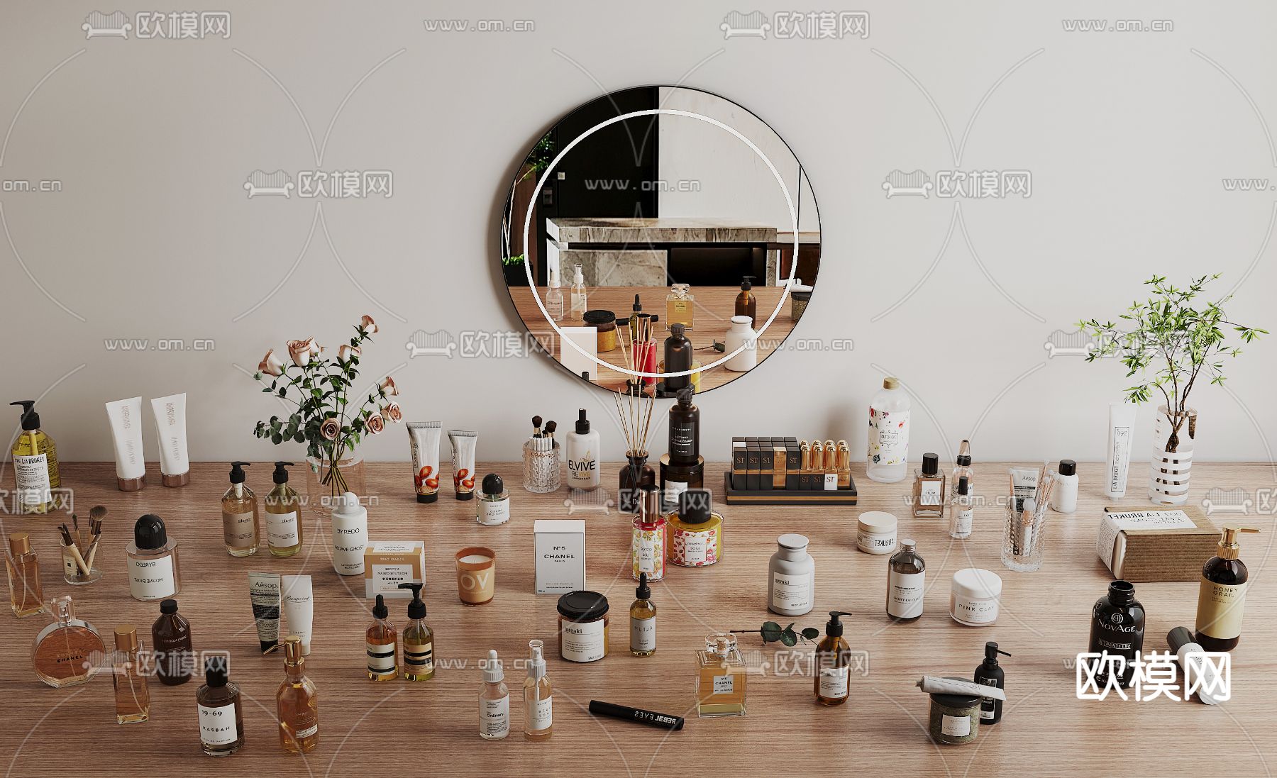 护肤品 香薰 化妆品su模型下载（渲染图1）