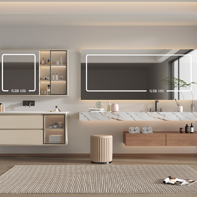  现代洗手台 浴室柜 镜柜su模型 