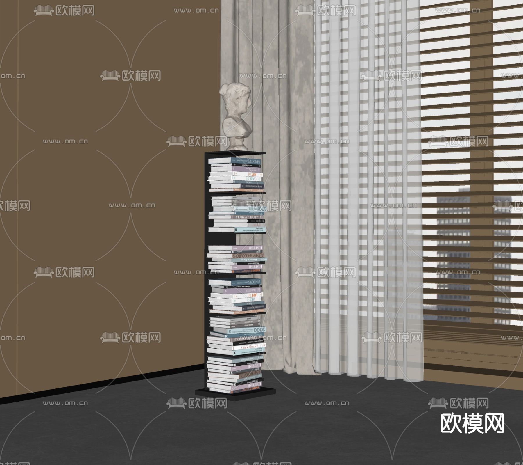 杂志架 书架 置物架su模型下载（渲染图2）
