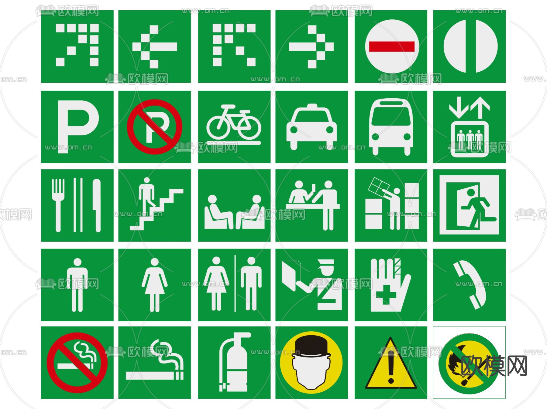 公共指示牌 公共场所标识牌 公共区域提示牌su模型下载（渲染图2）