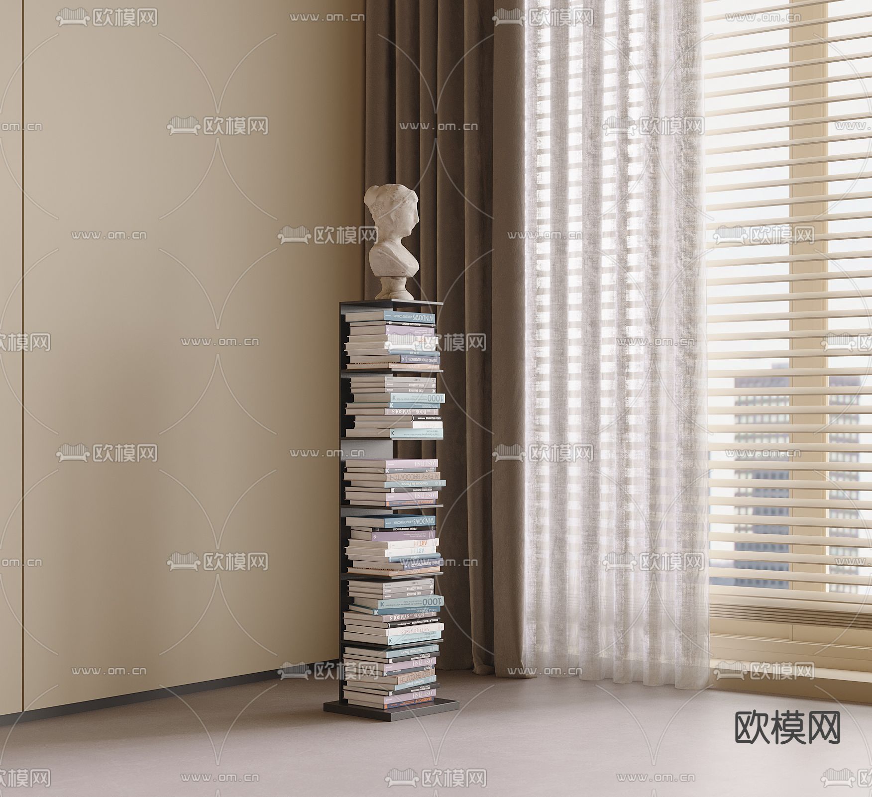 杂志架 书架 置物架su模型下载（渲染图1）