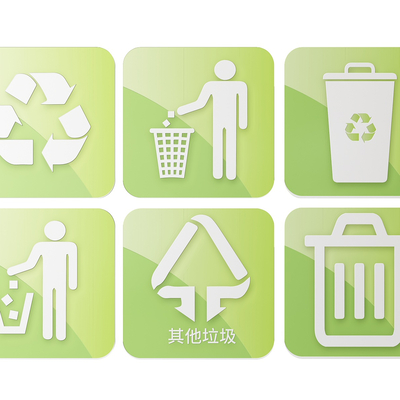  社区指示牌 垃圾分类标识牌 导视牌su模型 