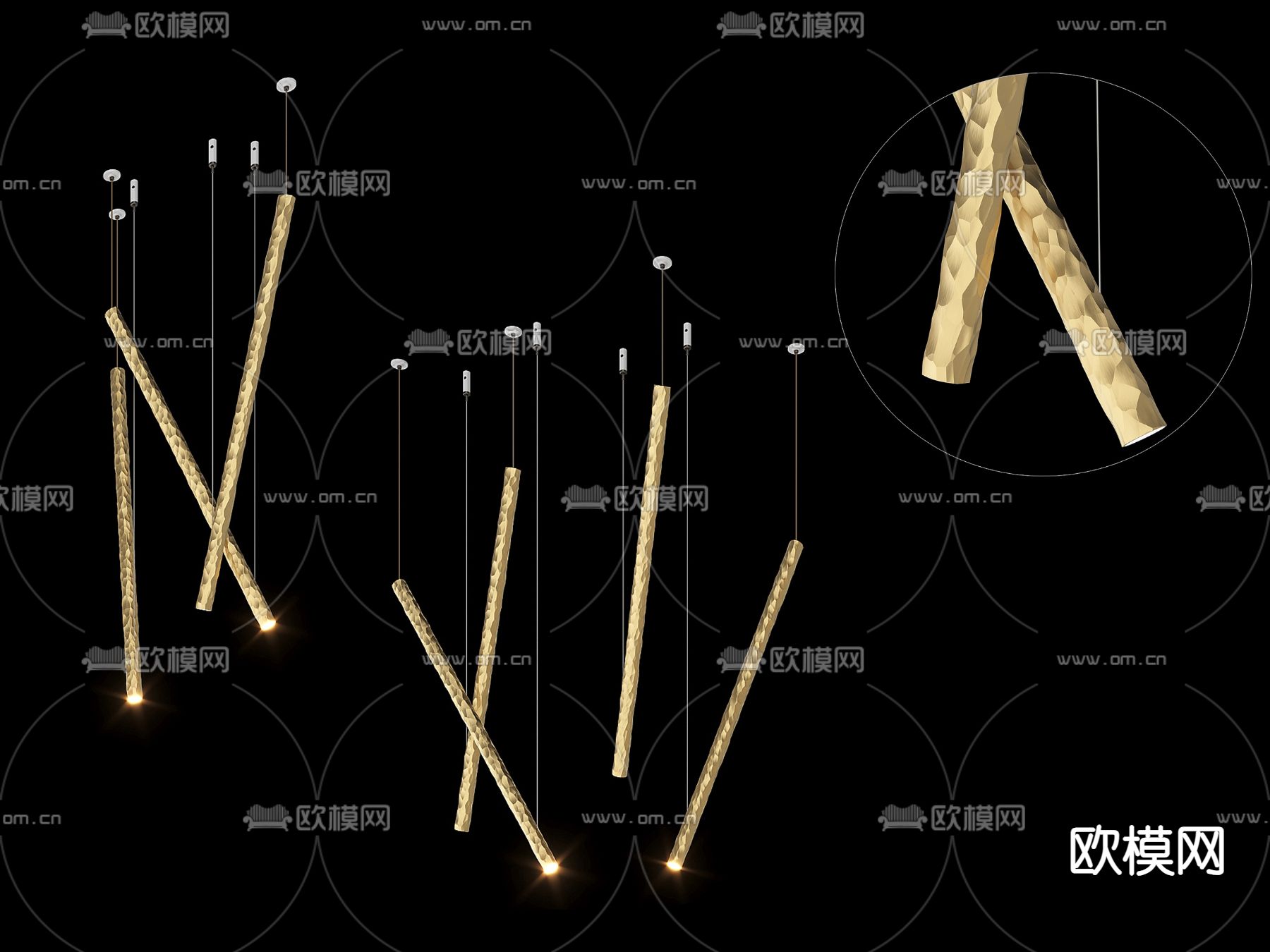轻奢吊灯 装饰灯3d模型下载