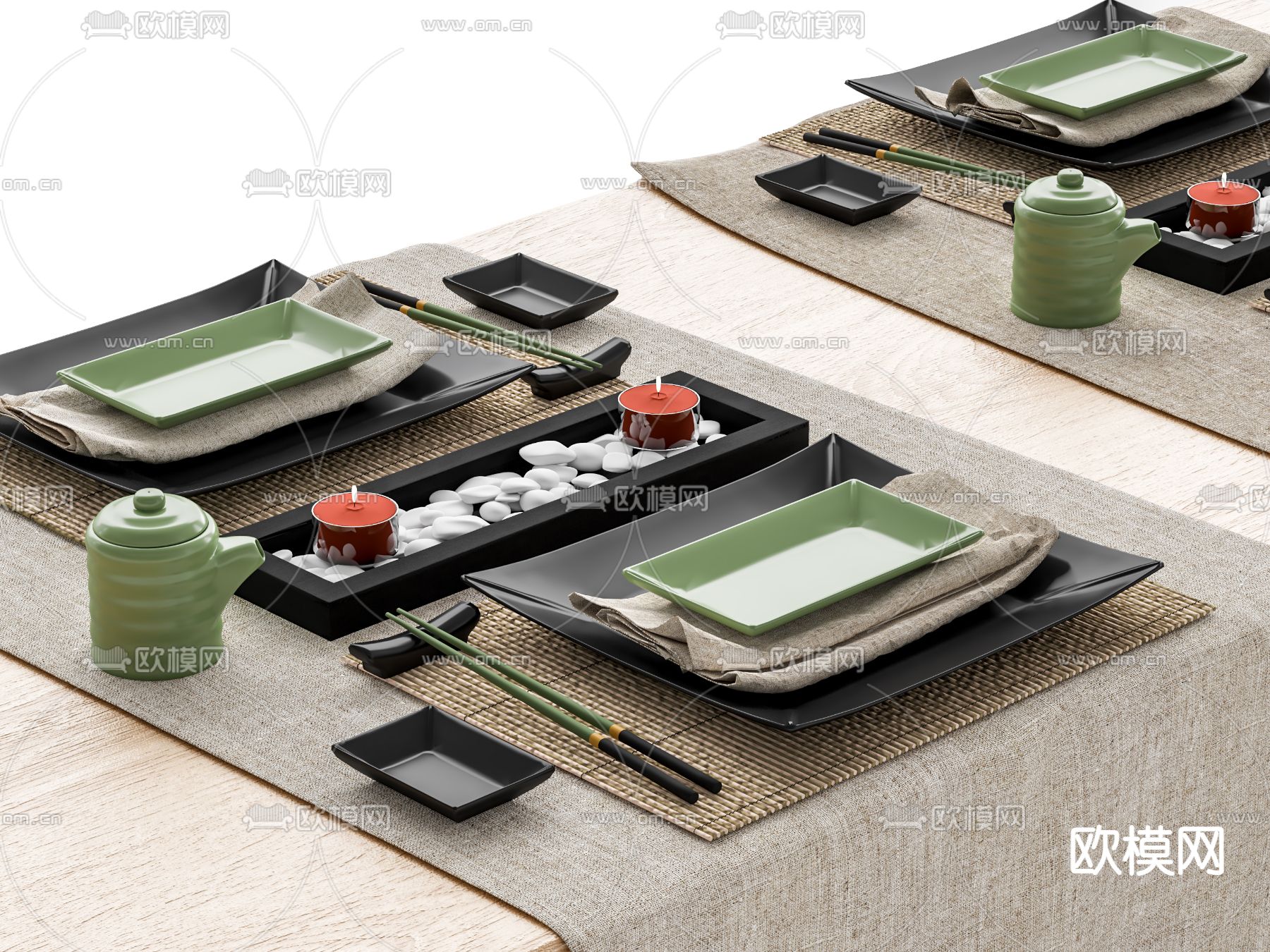 日式餐具 寿司餐具3d模型下载