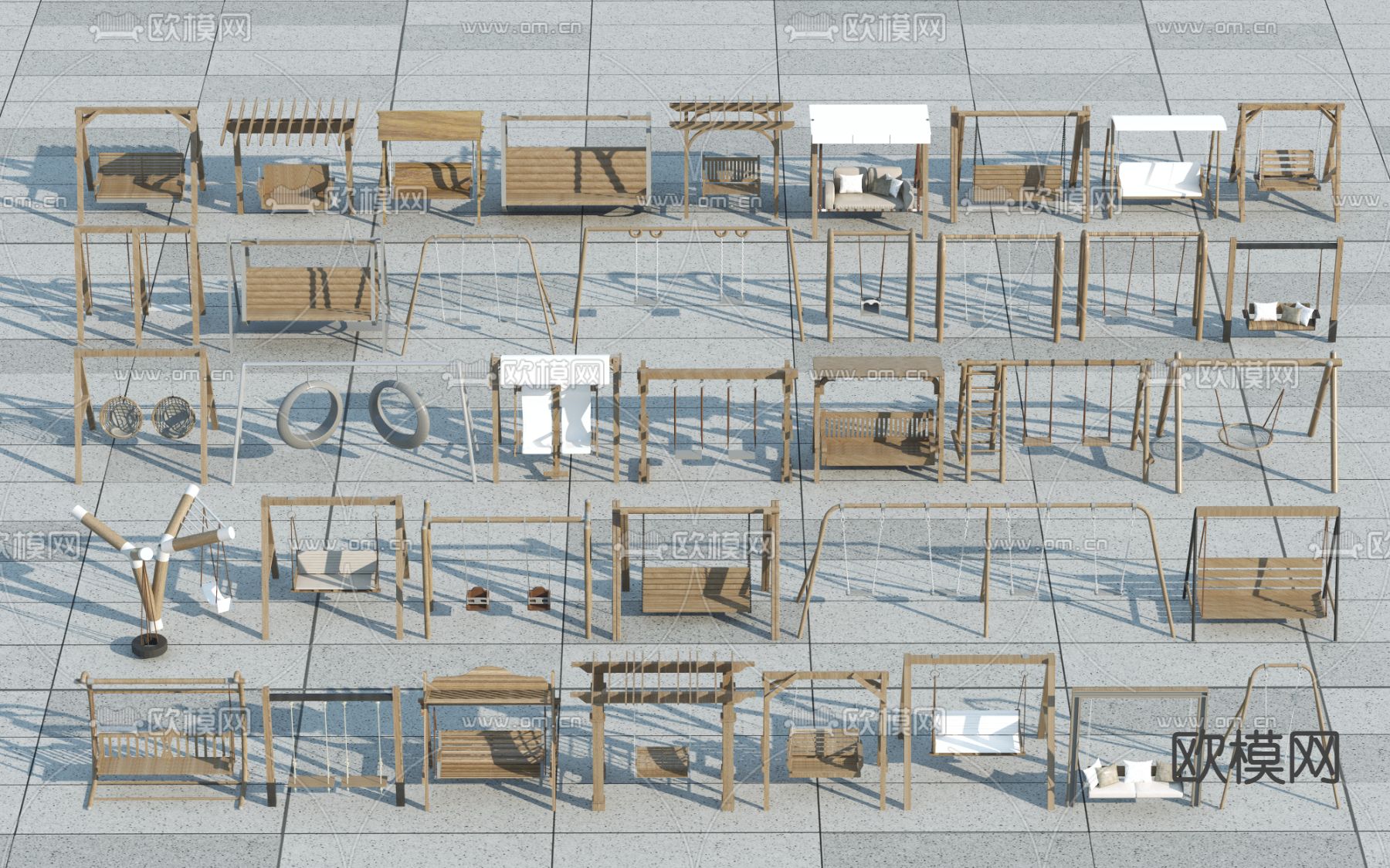 户外秋千 吊椅 庭院椅3d模型下载
